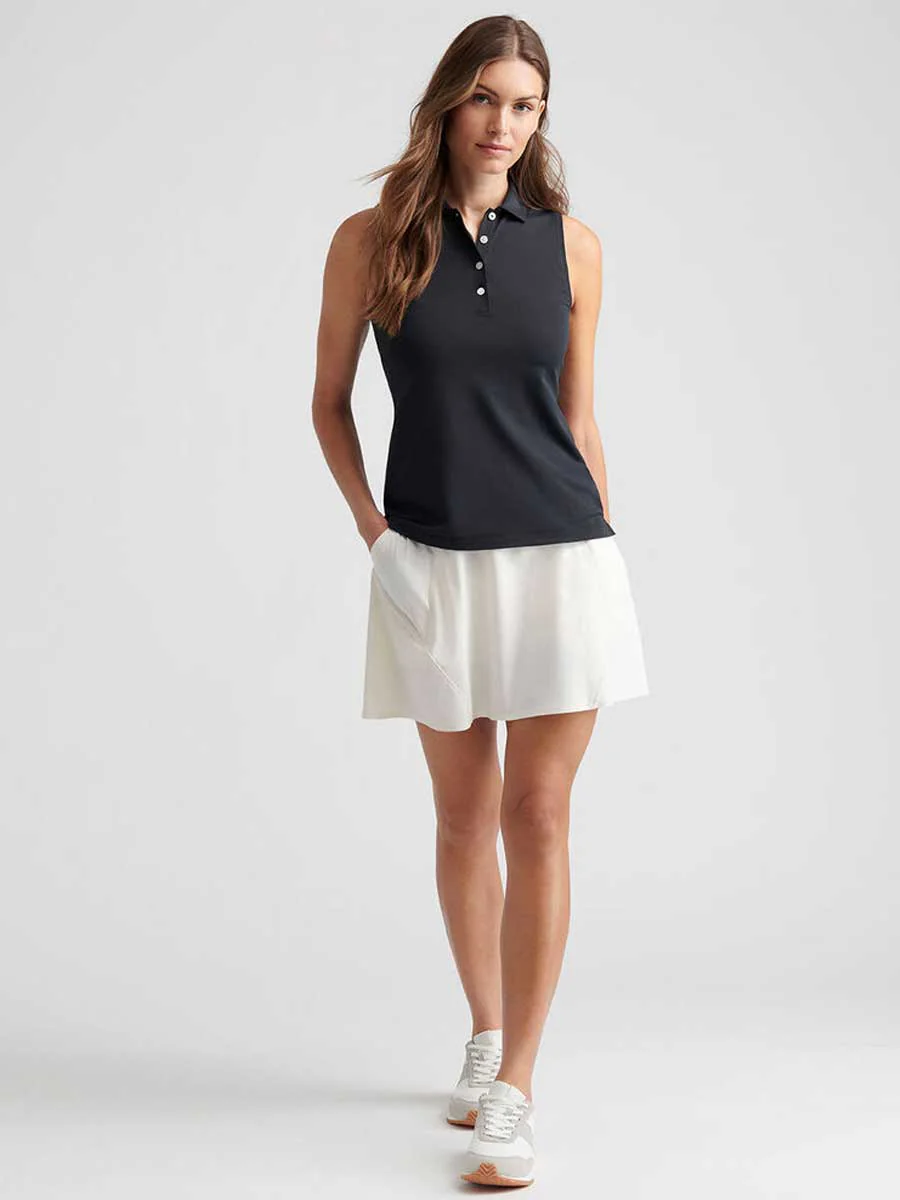 PETER MILLAR Banded Sports Mesh Sleeveless Polo - Womens - Black - Image 4