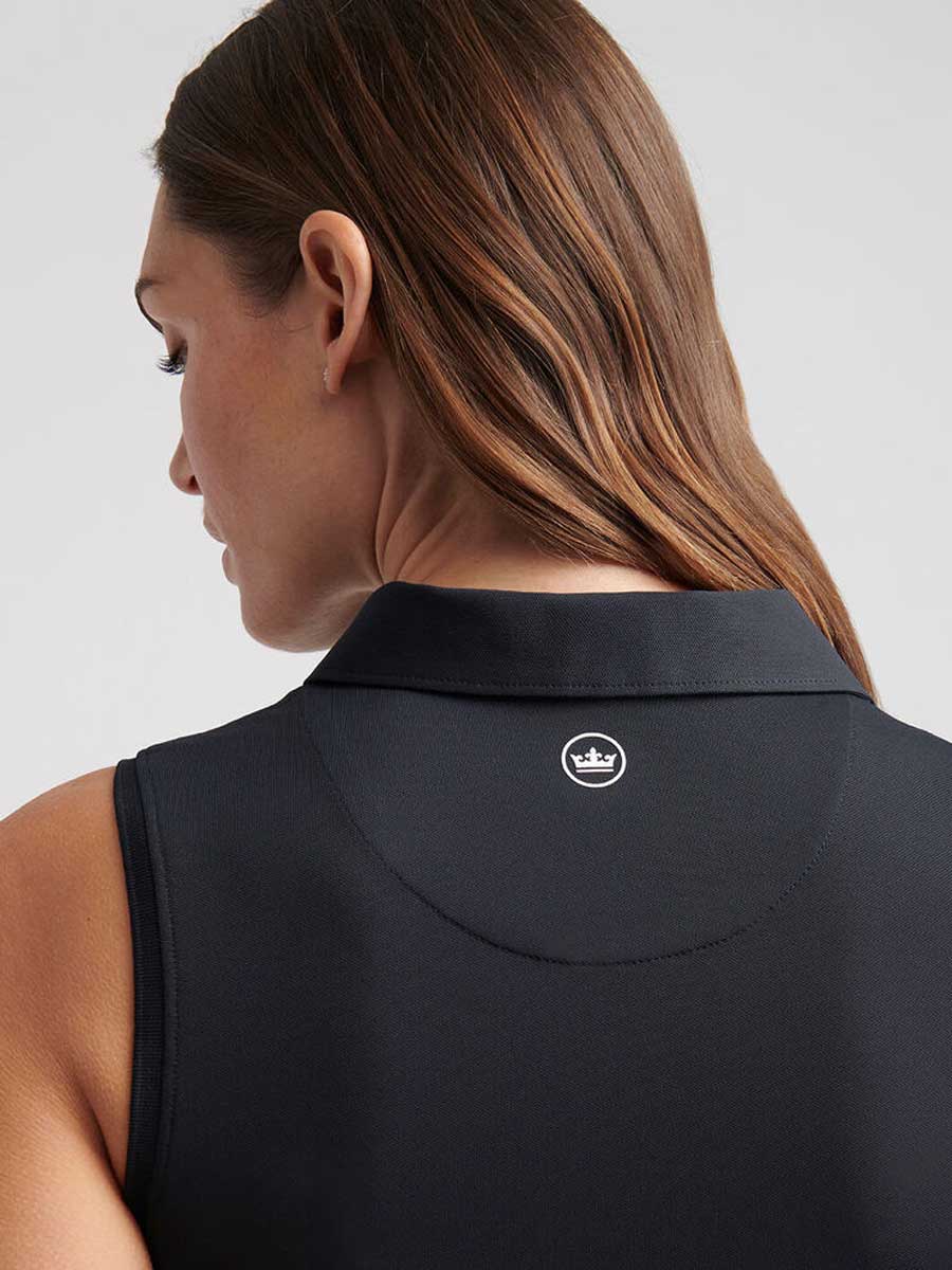PETER MILLAR Banded Sports Mesh Sleeveless Polo - Womens - Black - Image 5
