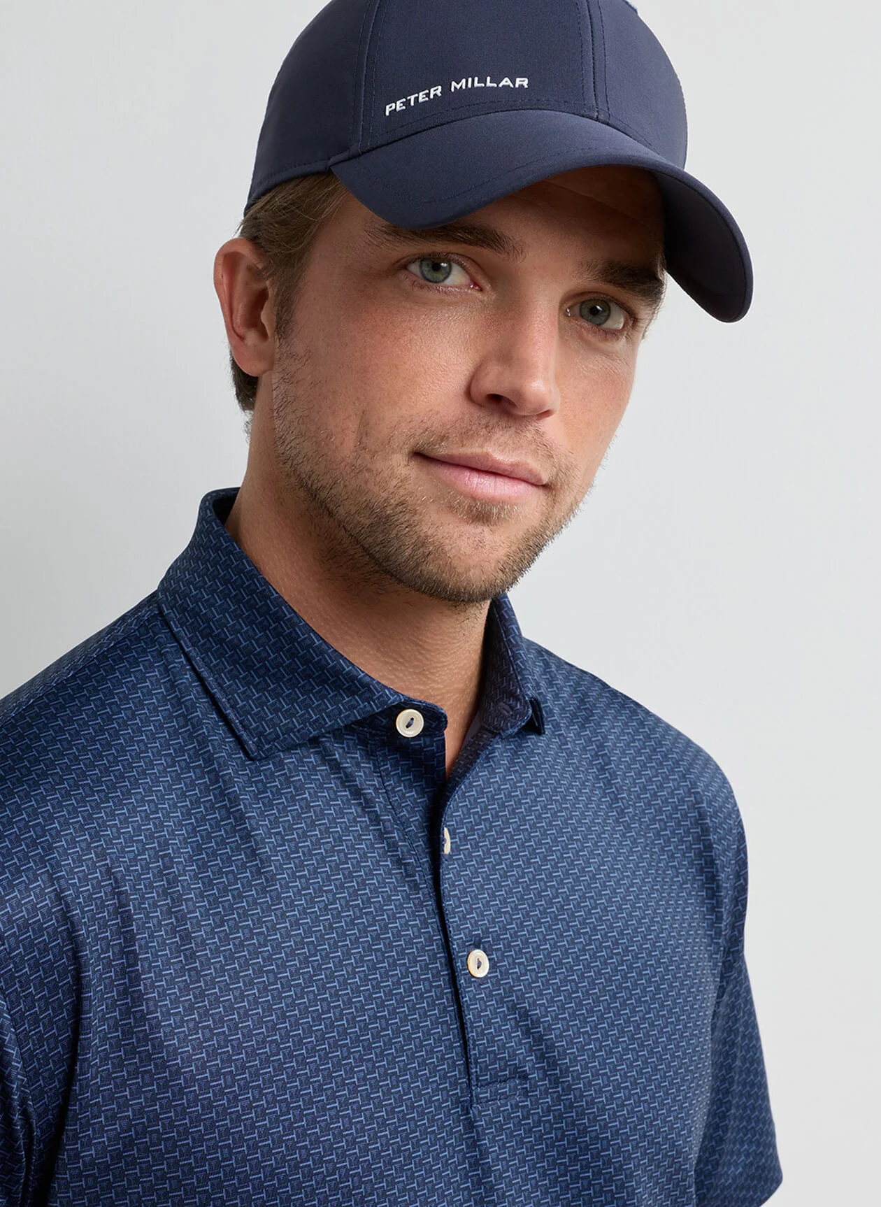 PETER MILLAR Bunker Bar Performance Jersey Polo Shirt - Men's Classic Fit - Navy - Image 4