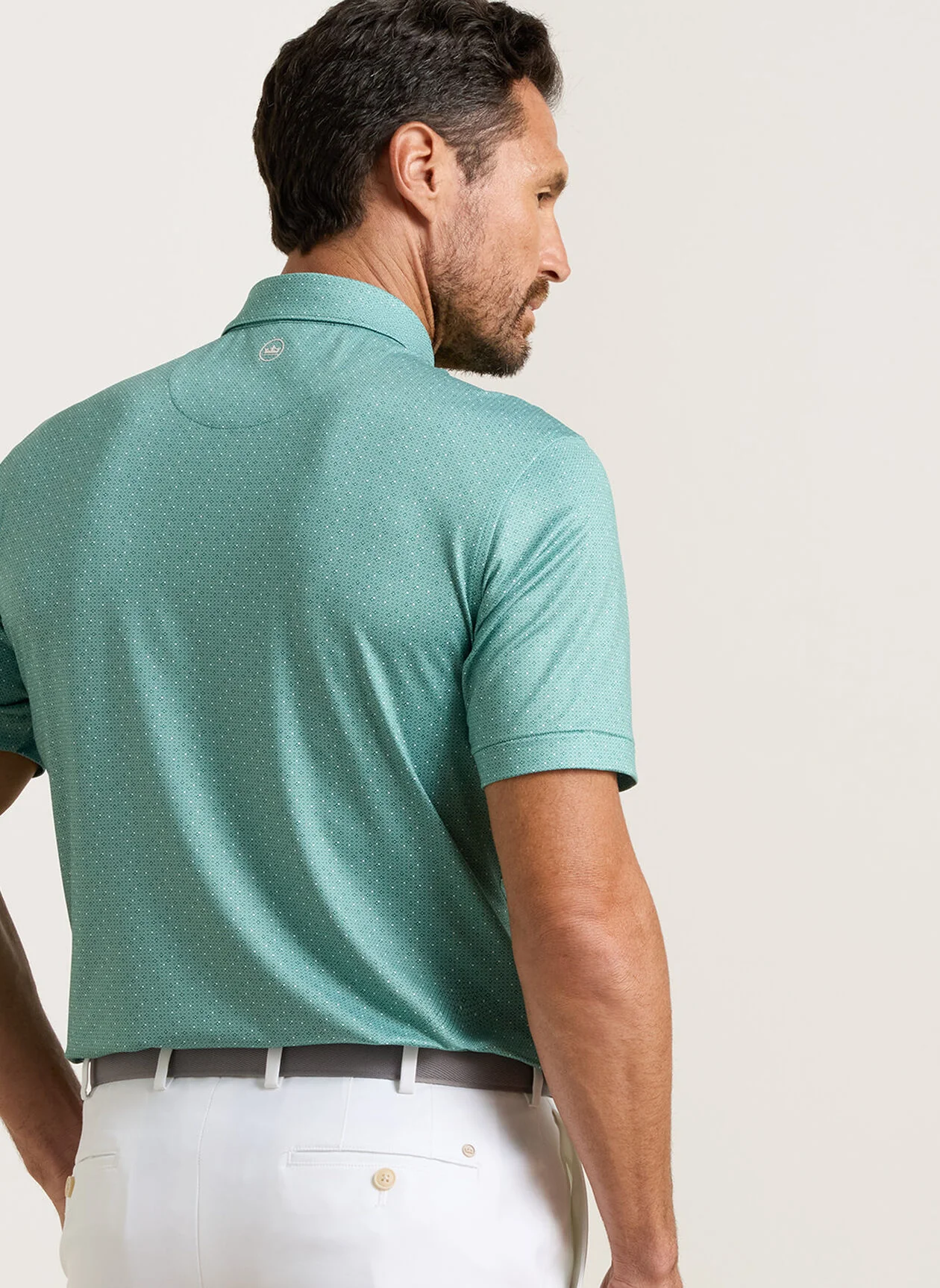PETER MILLAR Dashwood Performance Jersey Polo Shirt - Men's Classic Fit - Snow Pea - Image 3