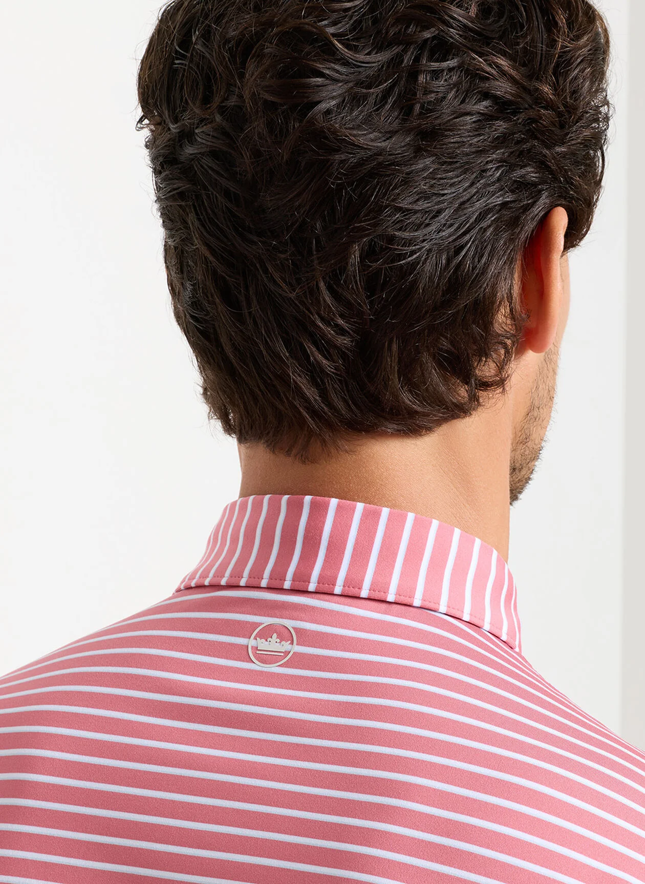 PETER MILLAR Dunnes Stripe Performance Jersey Polo Shirt – Men’s Classic Fit – Chili Red - Image 5