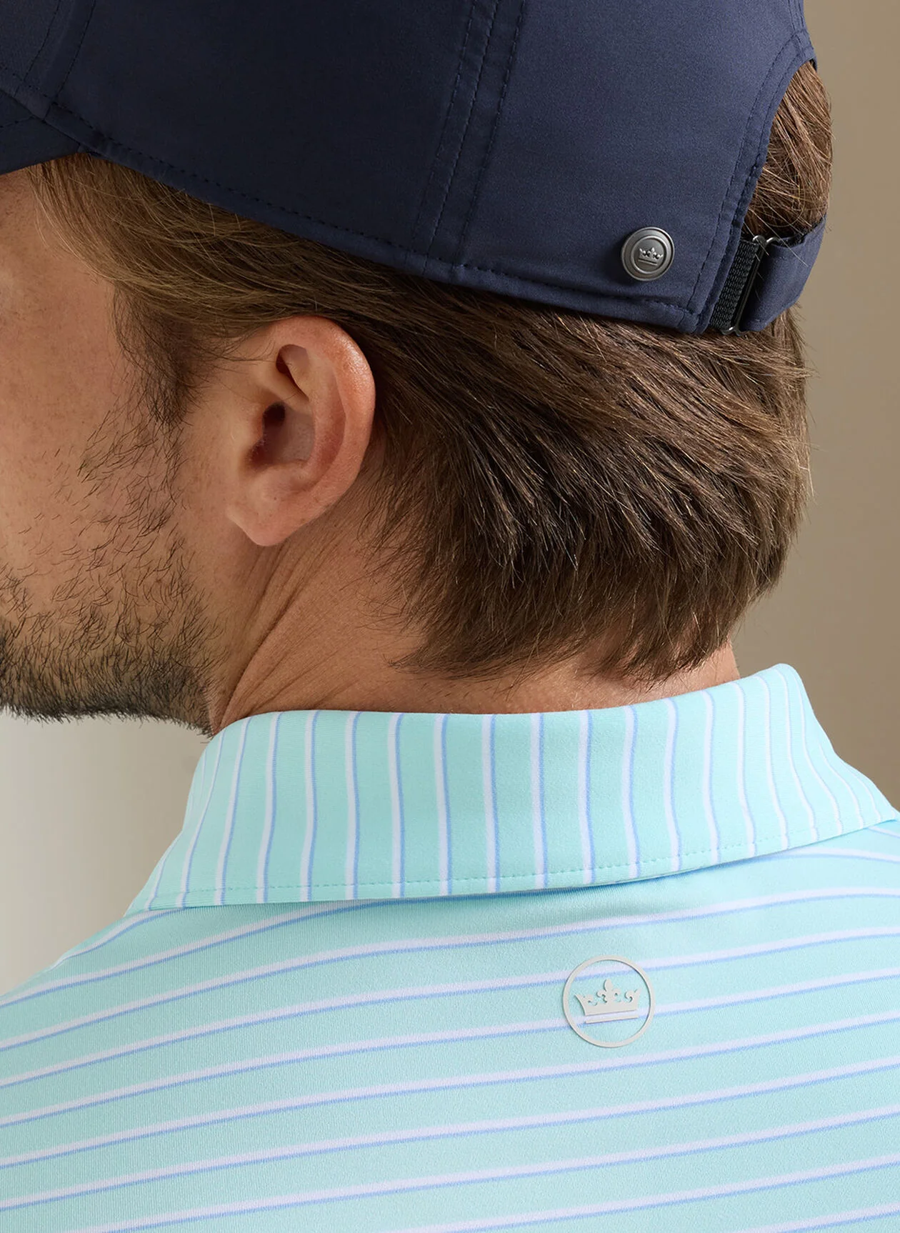 PETER MILLAR Dunnes Stripe Performance Jersey Polo Shirt – Men’s Classic Fit – Clearwater - Image 5