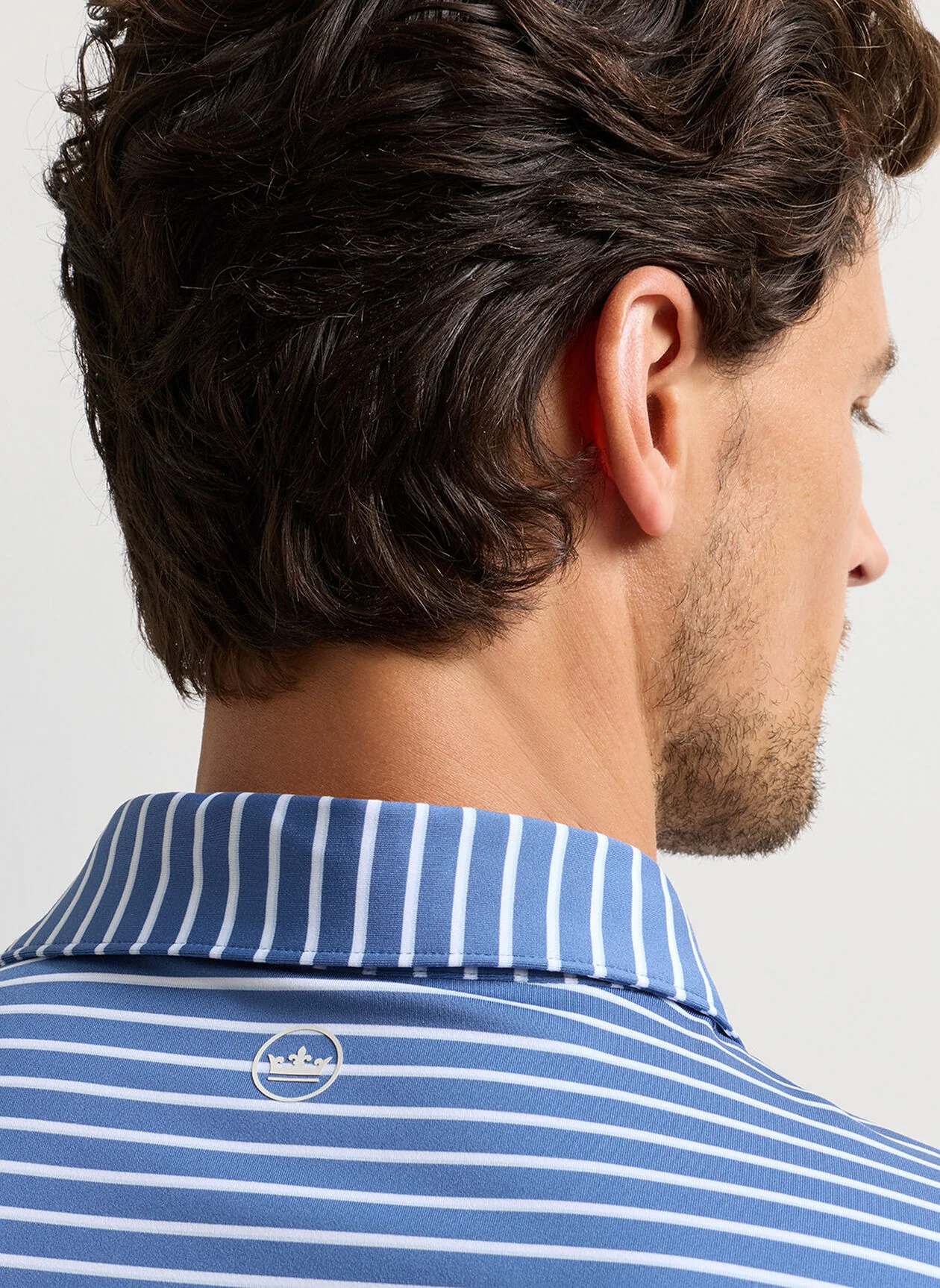 PETER MILLAR Dunnes Stripe Performance Jersey Polo Shirt – Men’s Classic Fit – Windsor Blue - Image 5