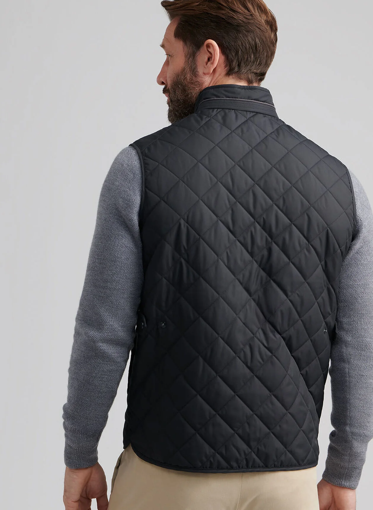 PETER MILLAR Essex Quilted Gilet - Men's Classic Fit - Black - Image 3