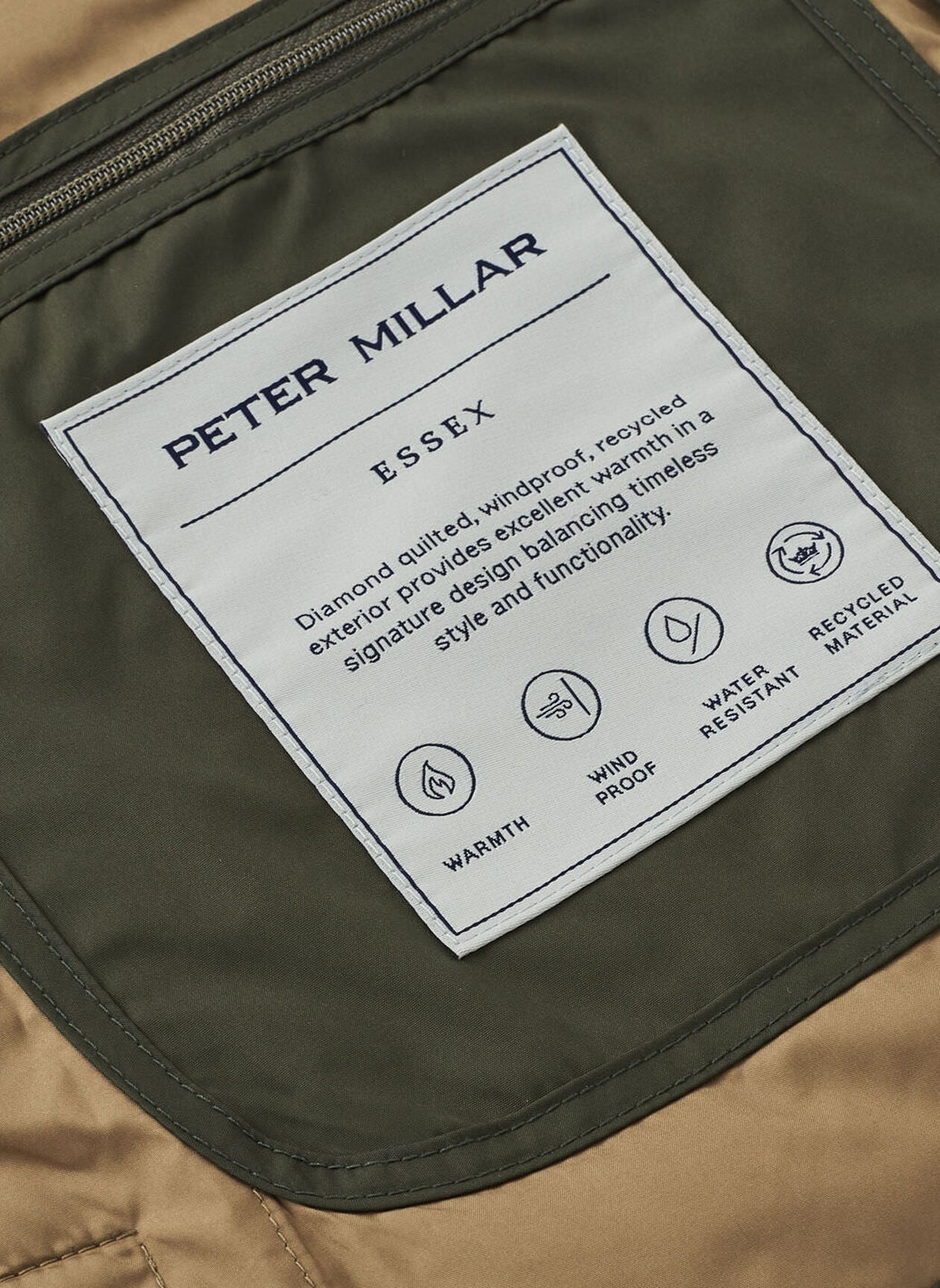 PETER MILLAR Essex Quilted Gilet - Men's Classic Fit - Dark Olive - Image 6