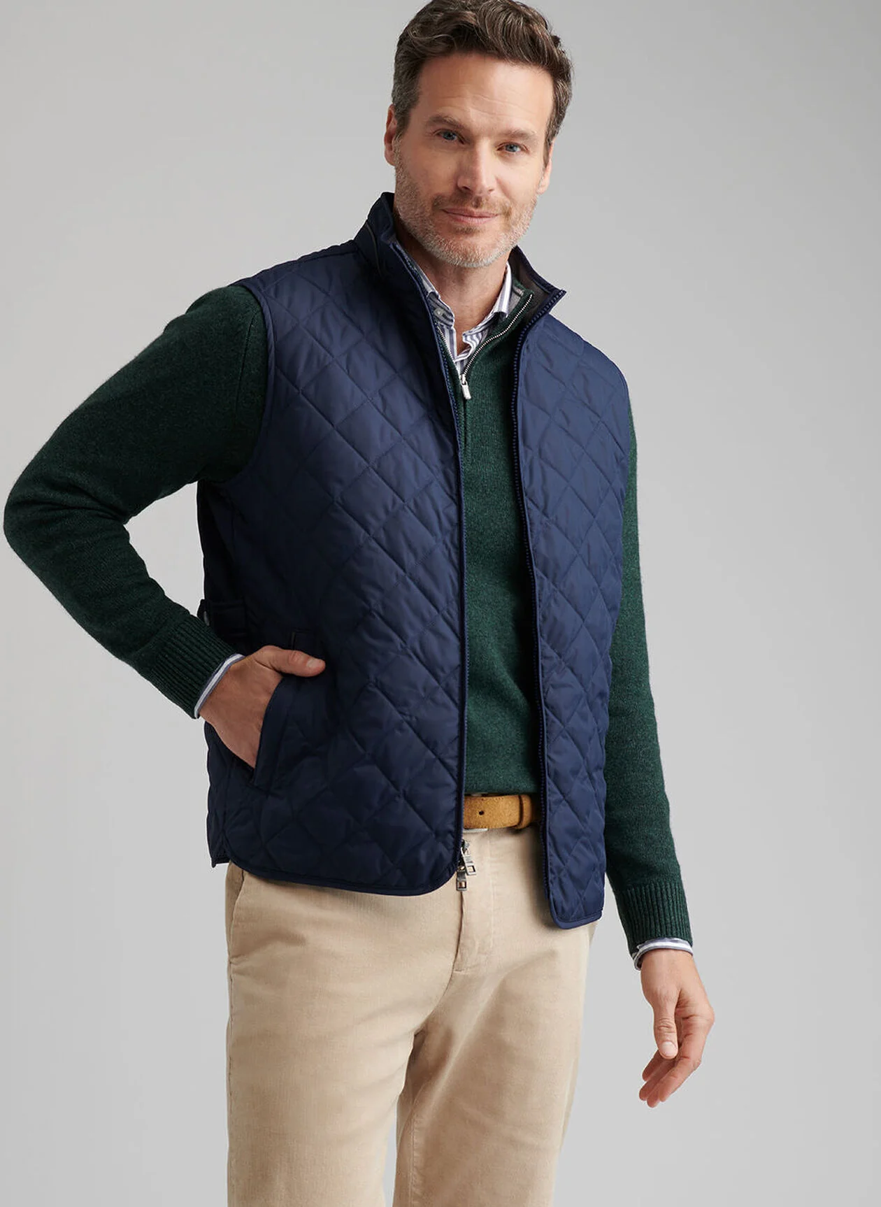 PETER MILLAR Essex Quilted Gilet - Men's Classic Fit - Navy - Image 2
