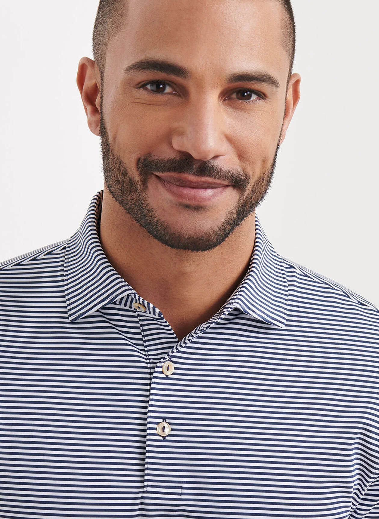 PETER MILLAR Hales Stripe Performance Jersey Polo Shirt – Men’s Classic Fit – Navy - Image 4