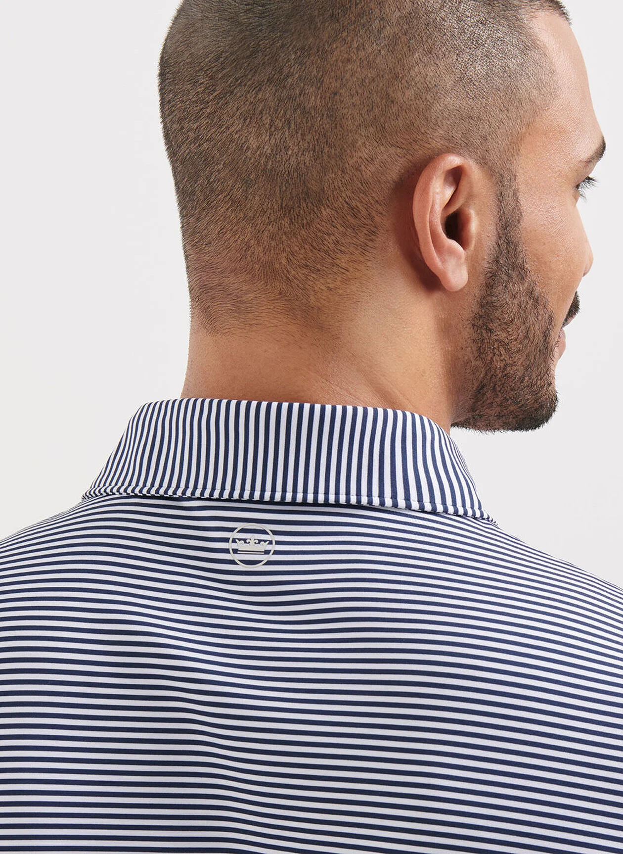 PETER MILLAR Hales Stripe Performance Jersey Polo Shirt – Men’s Classic Fit – Navy - Image 5