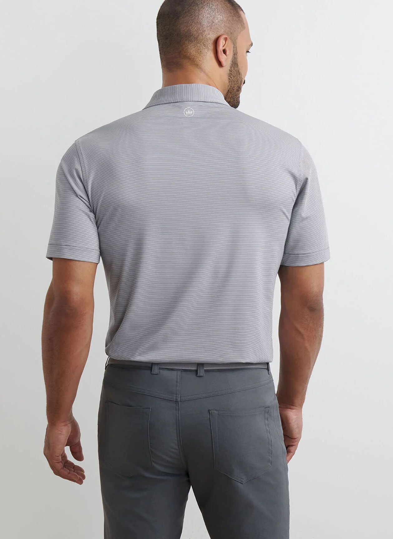 PETER MILLAR Jubilee Stripe Performance Jersey Polo Shirt – Men’s Classic Fit – Iron - Image 3