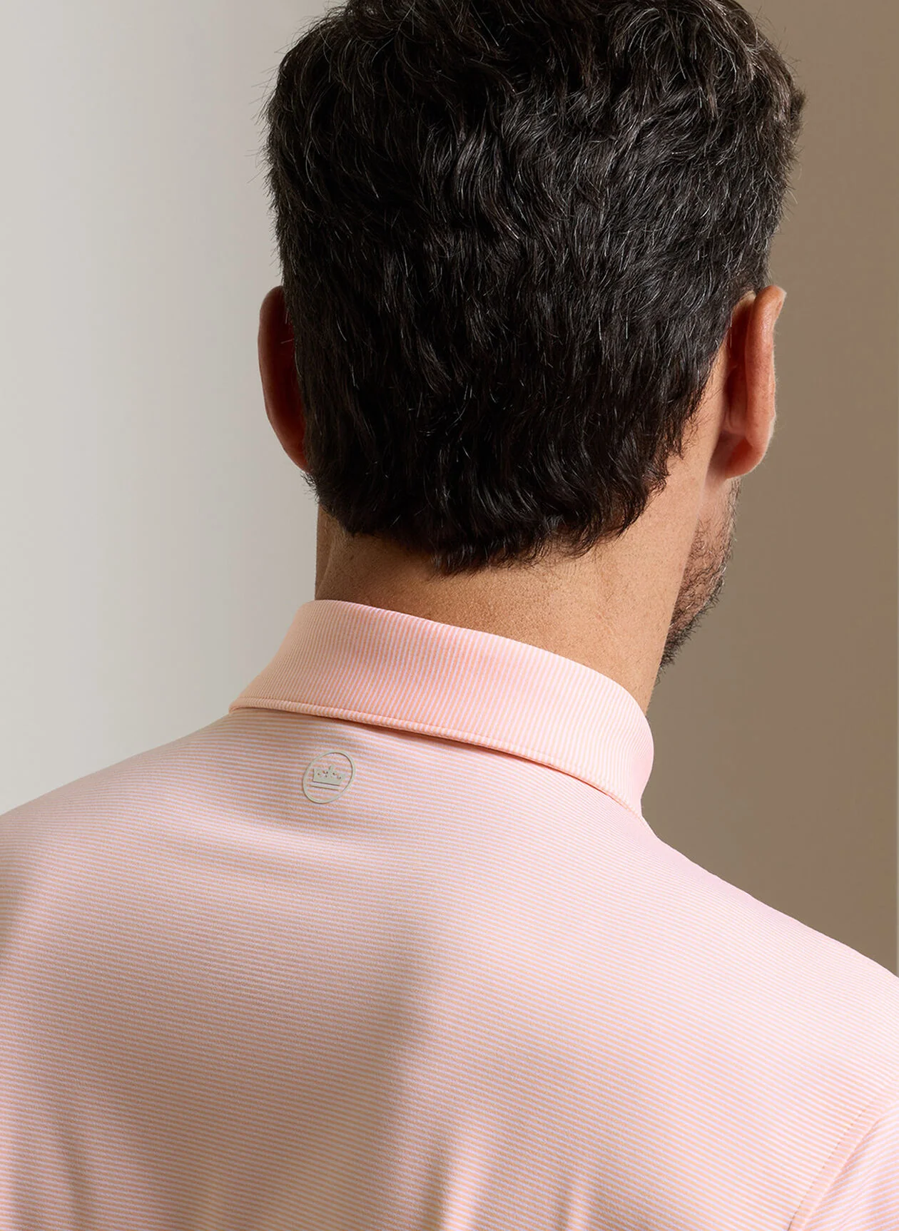 PETER MILLAR Jubilee Stripe Performance Jersey Polo Shirt – Men’s Classic Fit – Summer Apricot - Image 5