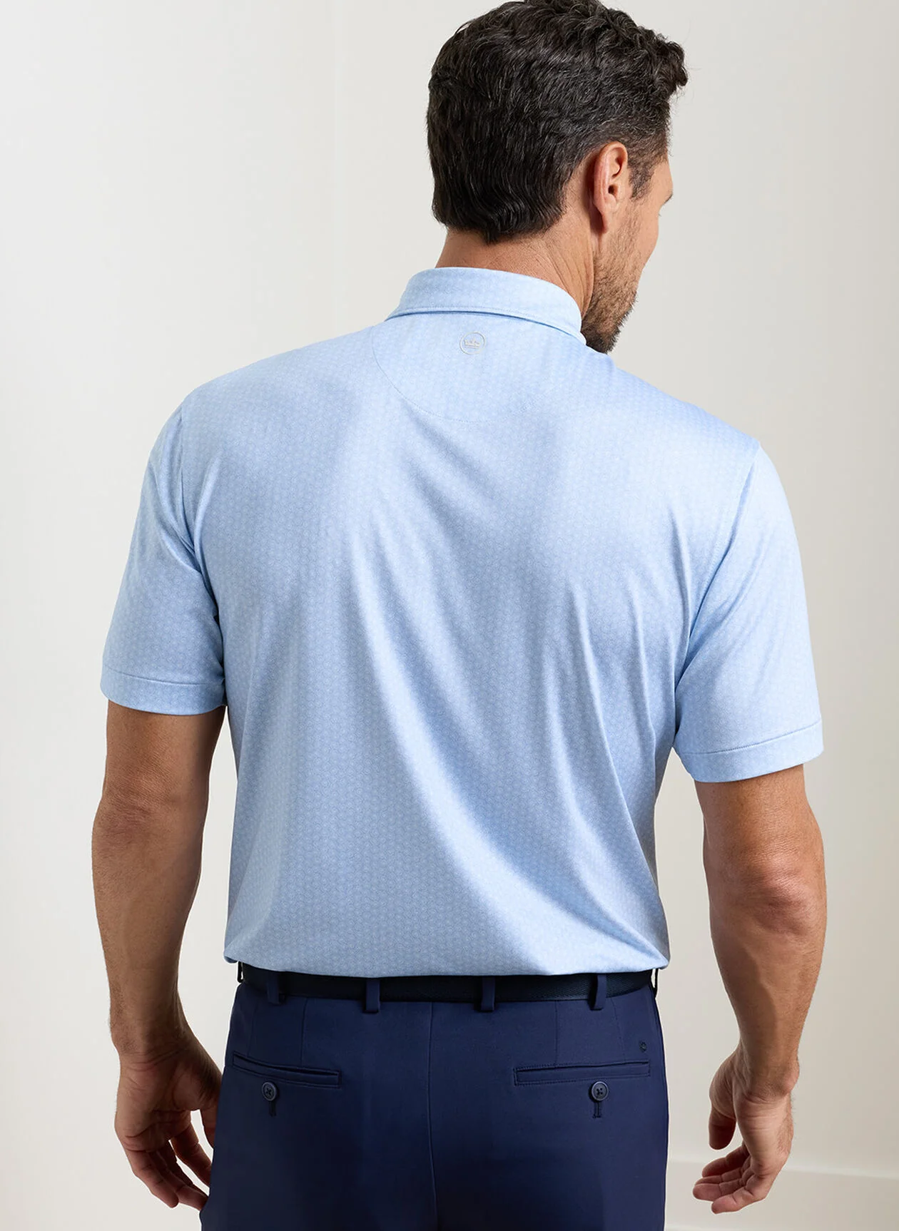 PETER MILLAR Nautilus Performance Jersey Polo Shirt - Men's Classic Fit - Stream Blue - Image 3