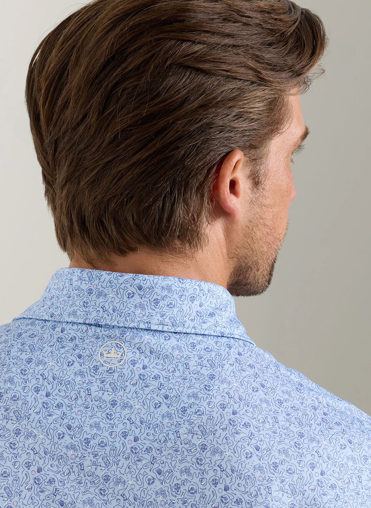 PETER MILLAR Parker Performance Jersey Polo Shirt - Men's Classic Fit - Stream Blue - Image 5