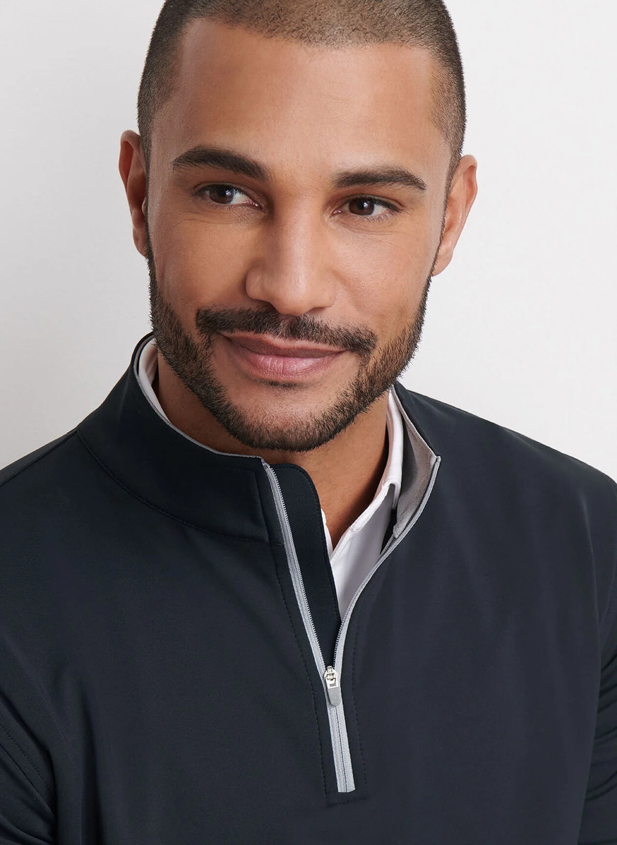 PETER MILLAR Perth Performance Quarter Zip Sweater - Mens - Black - Image 5