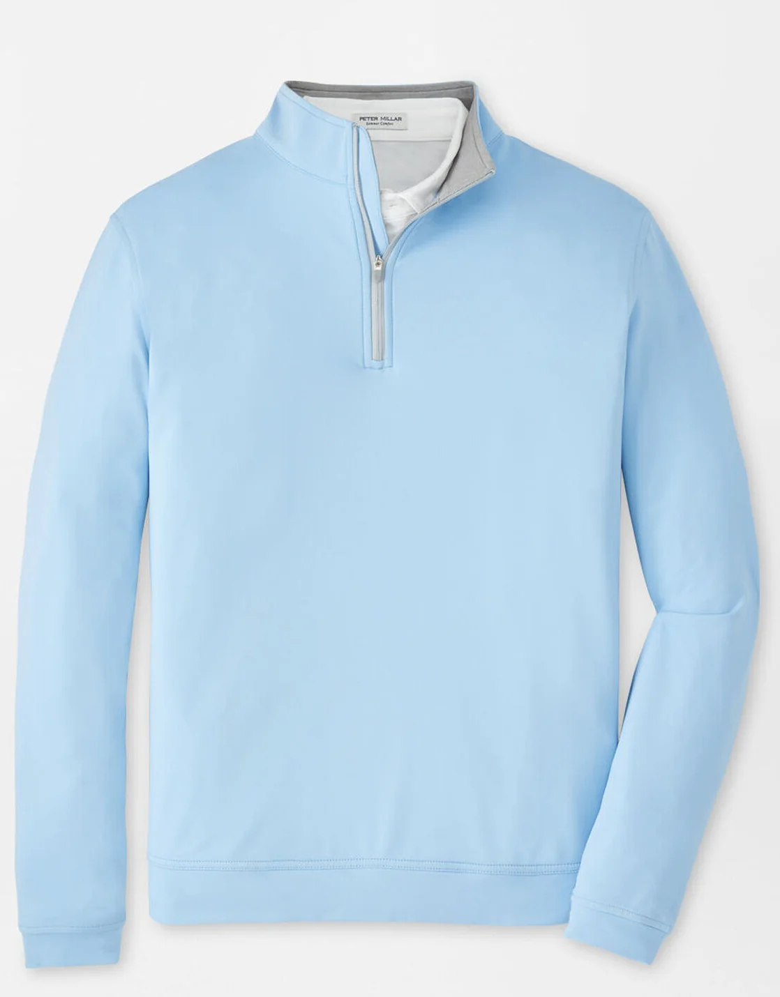 PETER MILLAR Perth Performance Quarter Zip Sweater - Mens - Cottage Blue