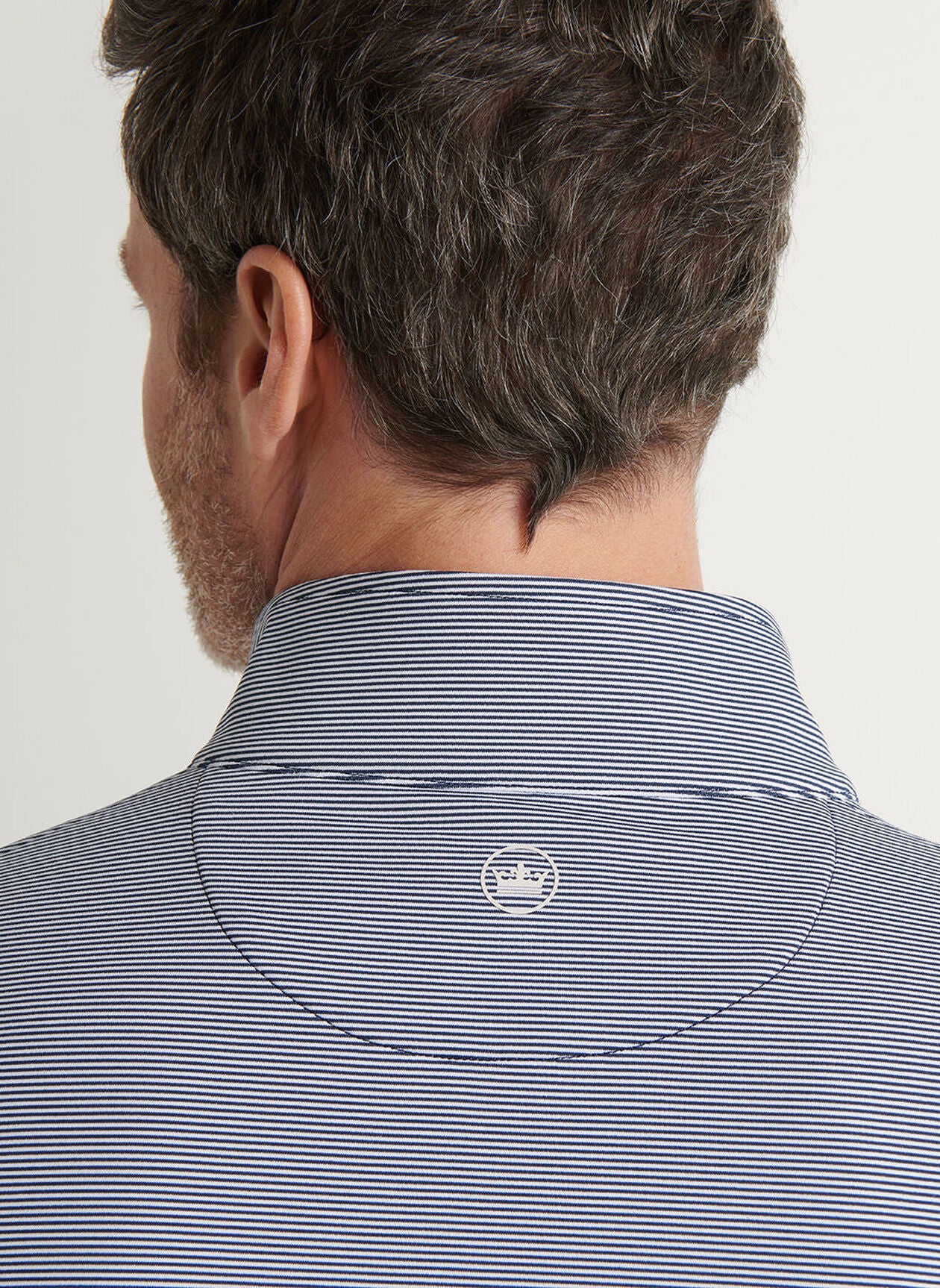 PETER MILLAR Perth Mini Stripe Performance Quarter Zip Sweater - Mens - Navy / White - Image 5