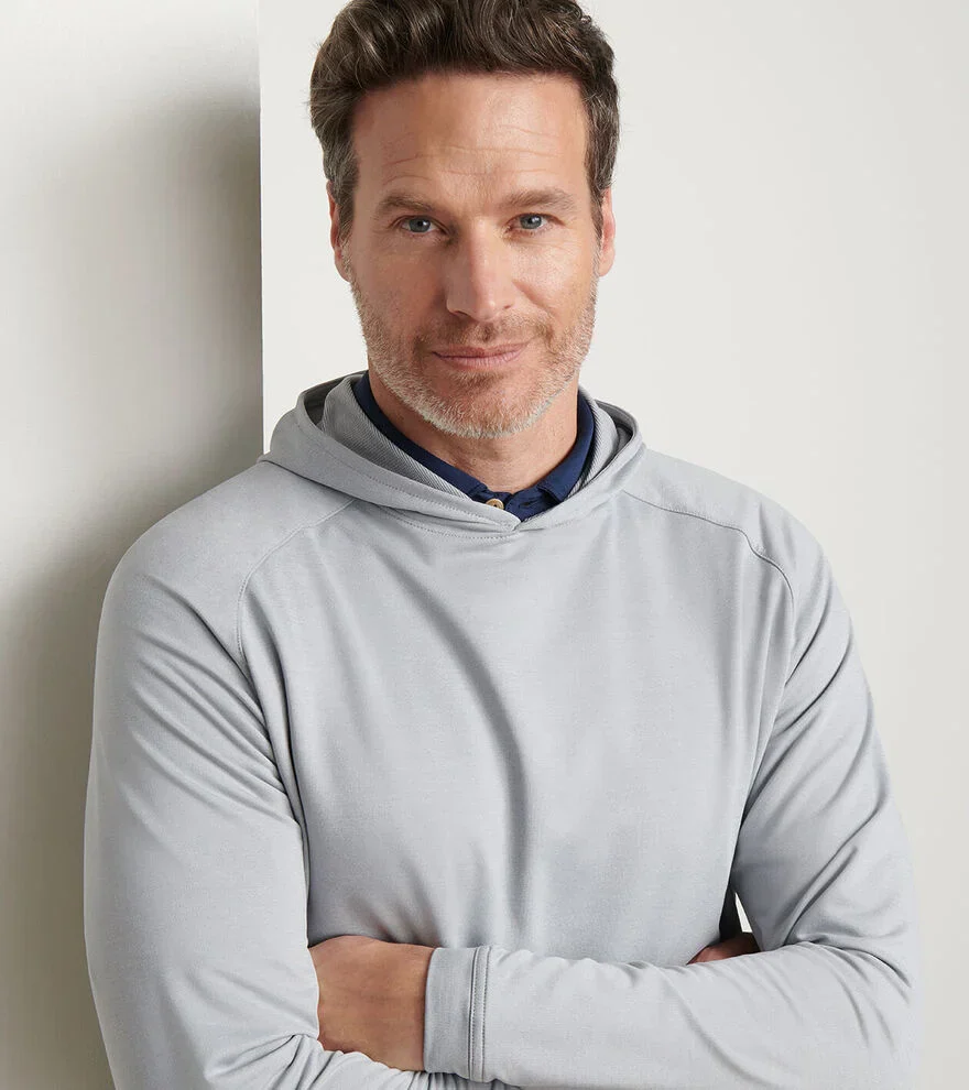 PETER MILLAR Pine Performance Golf Hoodie - Men's - Gale Grey - Image 4