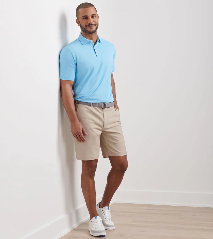 PETER MILLAR Salem Performance Shorts - Men's Classic Fit - Khaki - Image 2