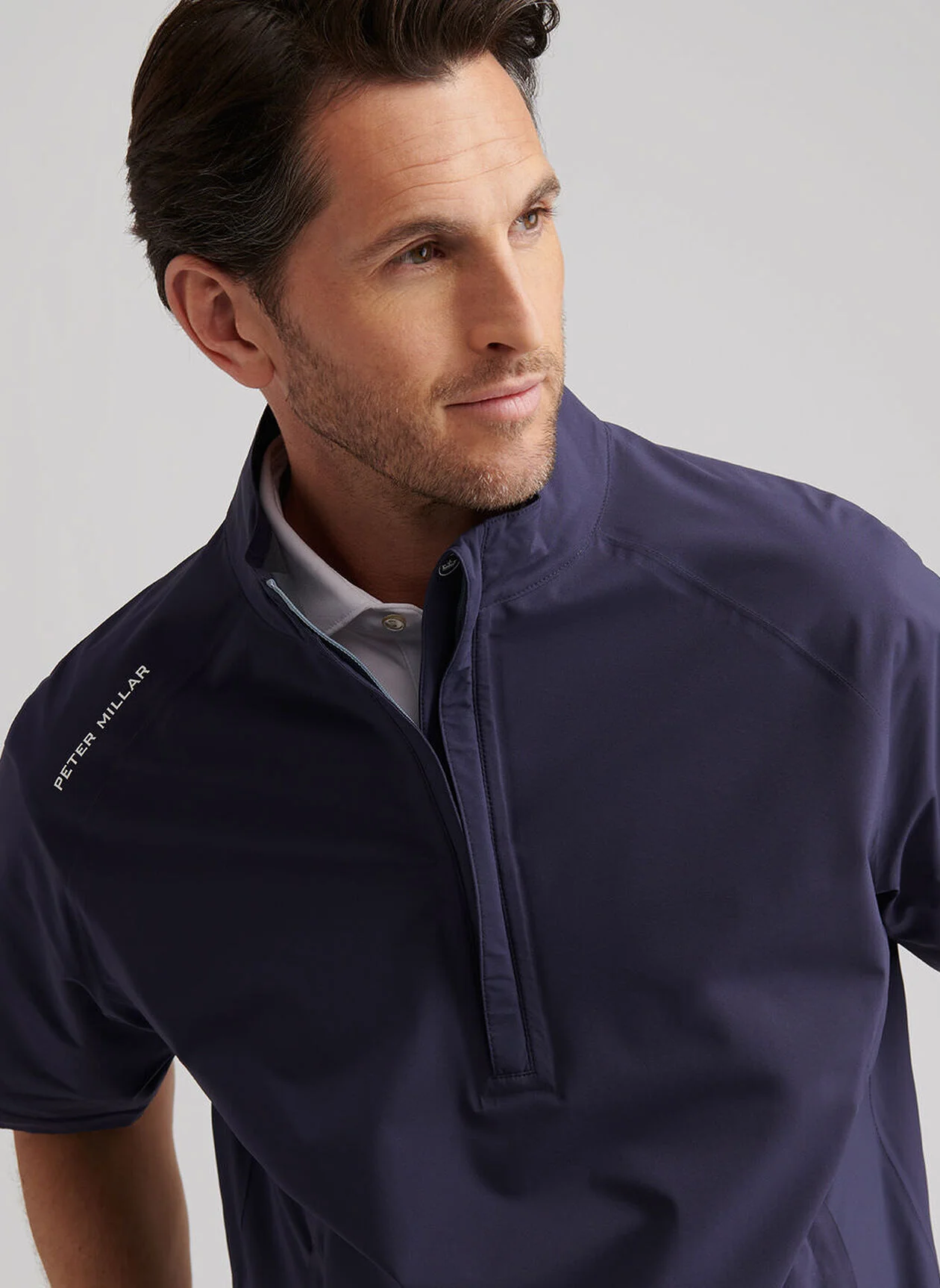 PETER MILLAR Shield Short-Sleeve Waterproof Rain Shell – Men’s – Navy - Image 4