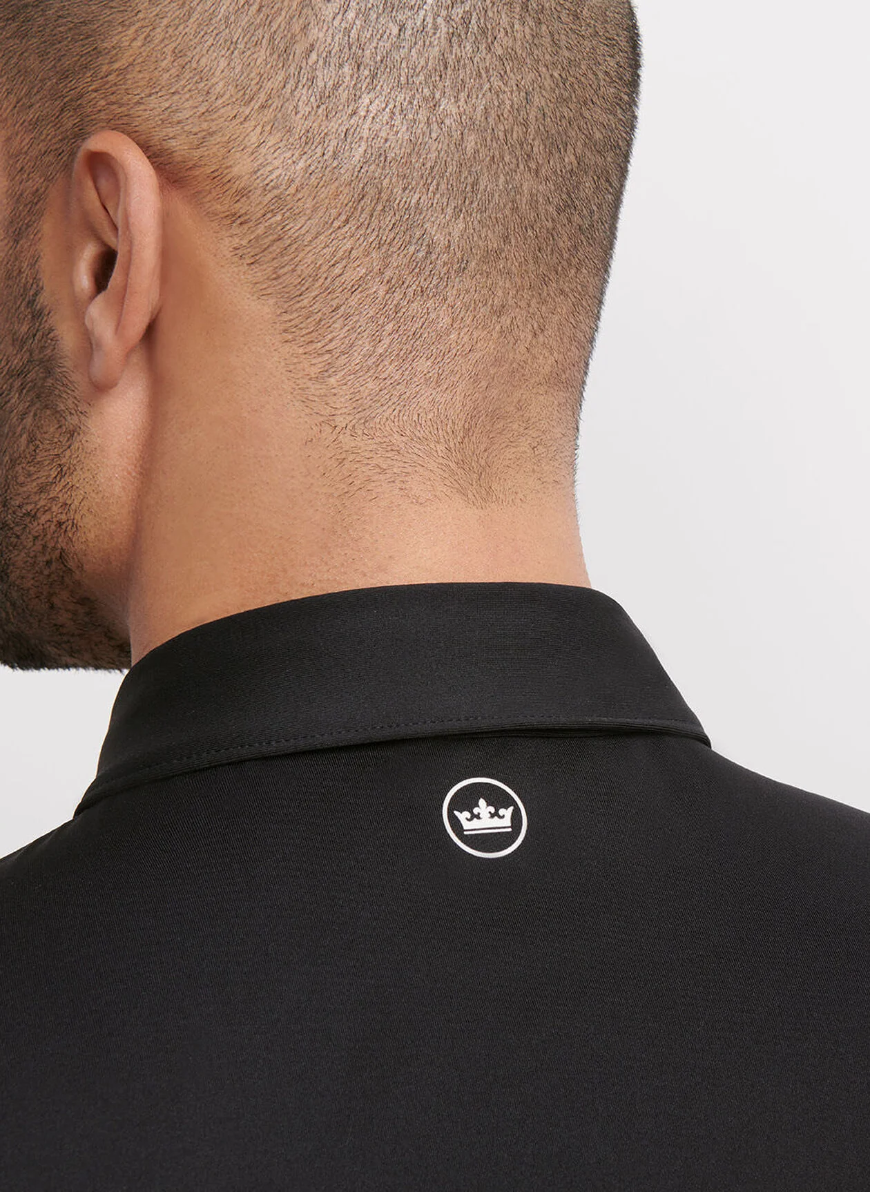 PETER MILLAR Solid Performance Jersey Polo Shirt - Men's Classic Fit - Black - Image 4