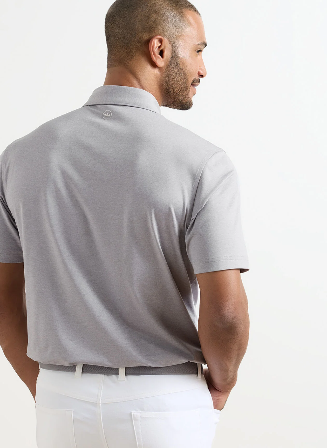 PETER MILLAR Solid Performance Jersey Polo Shirt - Men's Classic Fit - Gale Grey - Image 3