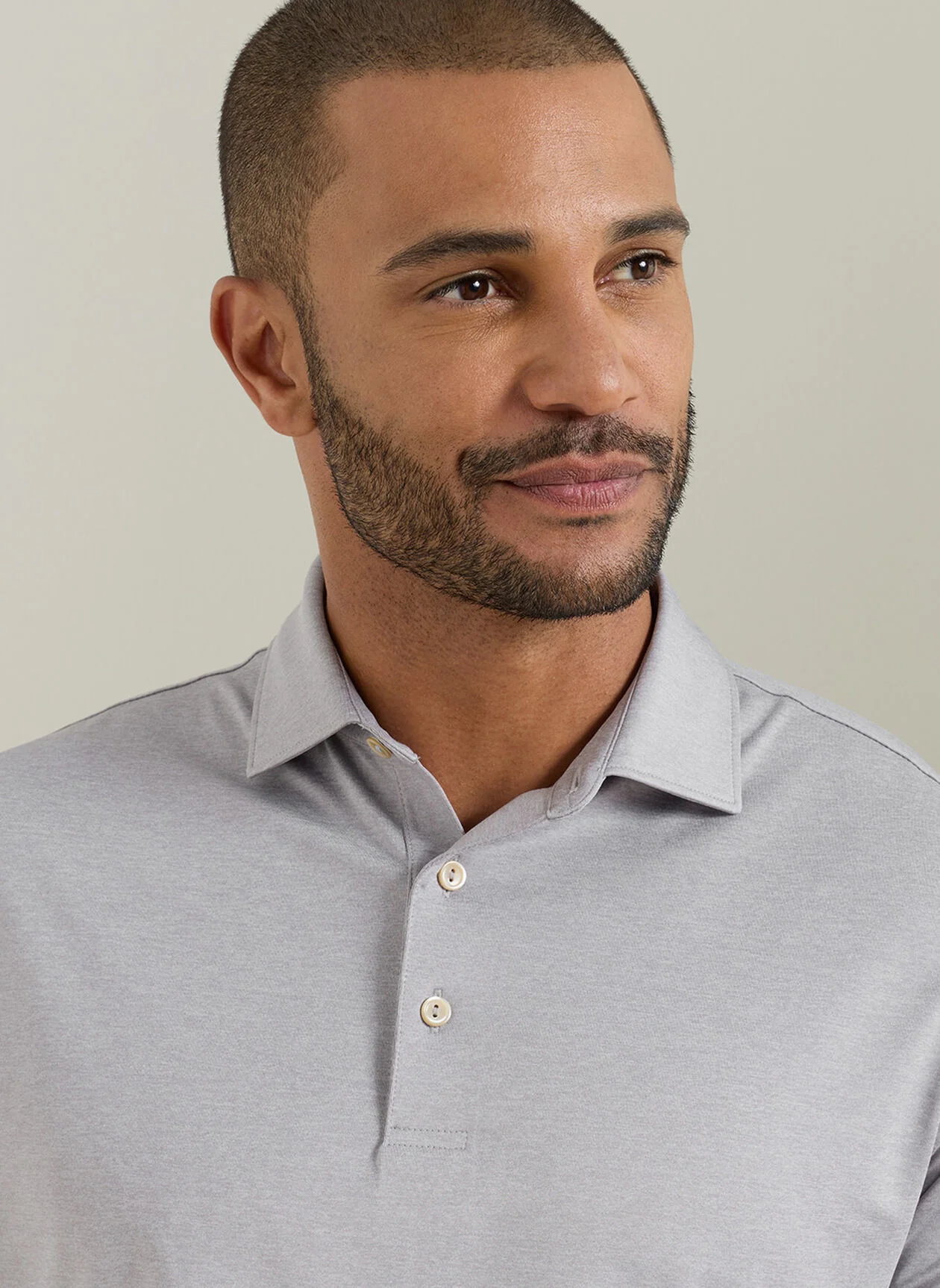 PETER MILLAR Solid Performance Jersey Polo Shirt - Men's Classic Fit - Gale Grey - Image 4