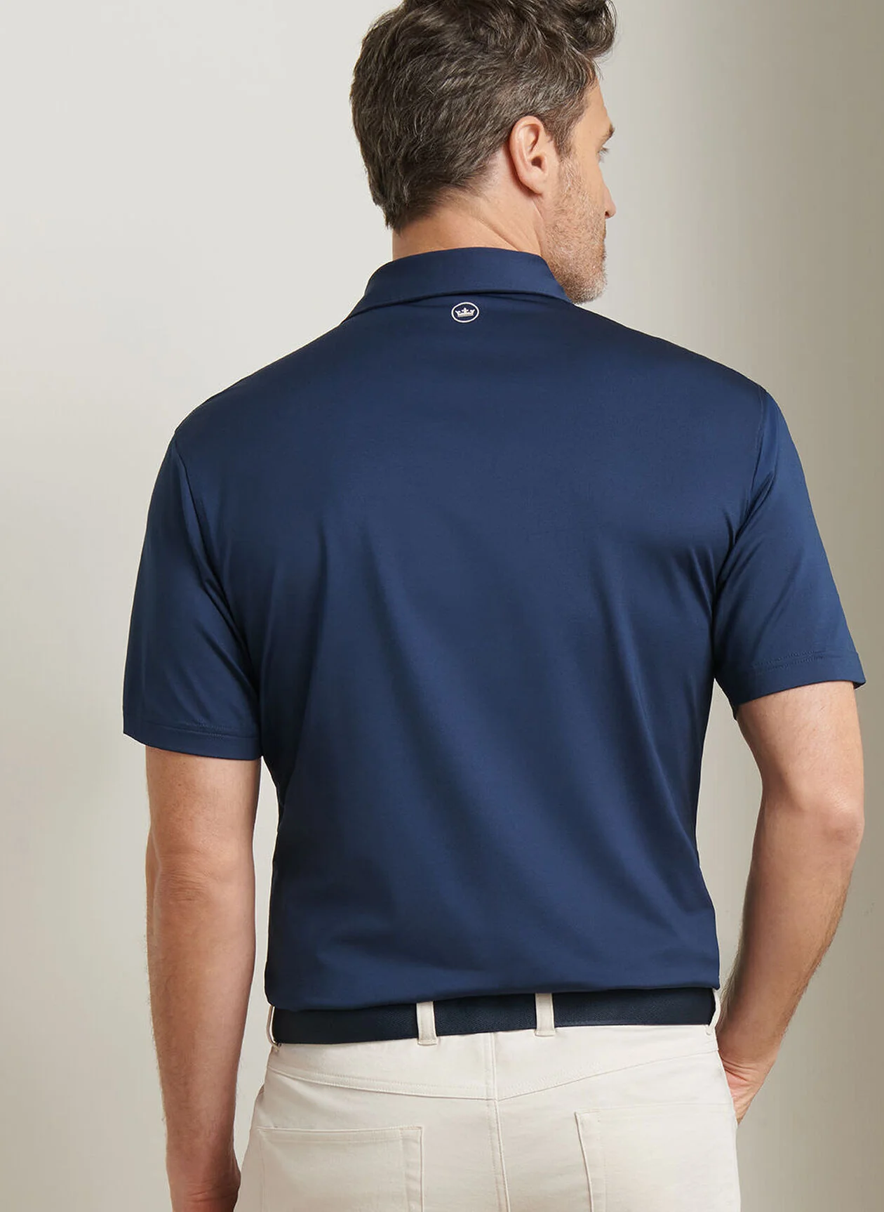 PETER MILLAR Solid Performance Jersey Polo Shirt - Men's Classic Fit - Navy - Image 3
