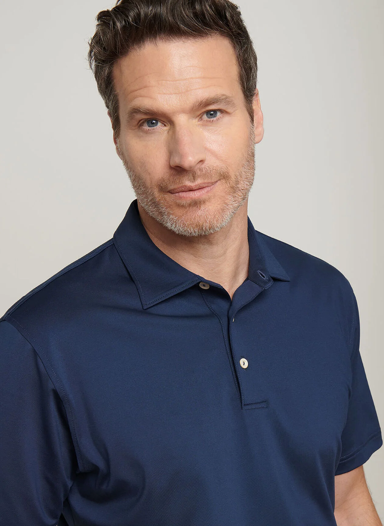 PETER MILLAR Solid Performance Jersey Polo Shirt - Men's Classic Fit - Navy - Image 5
