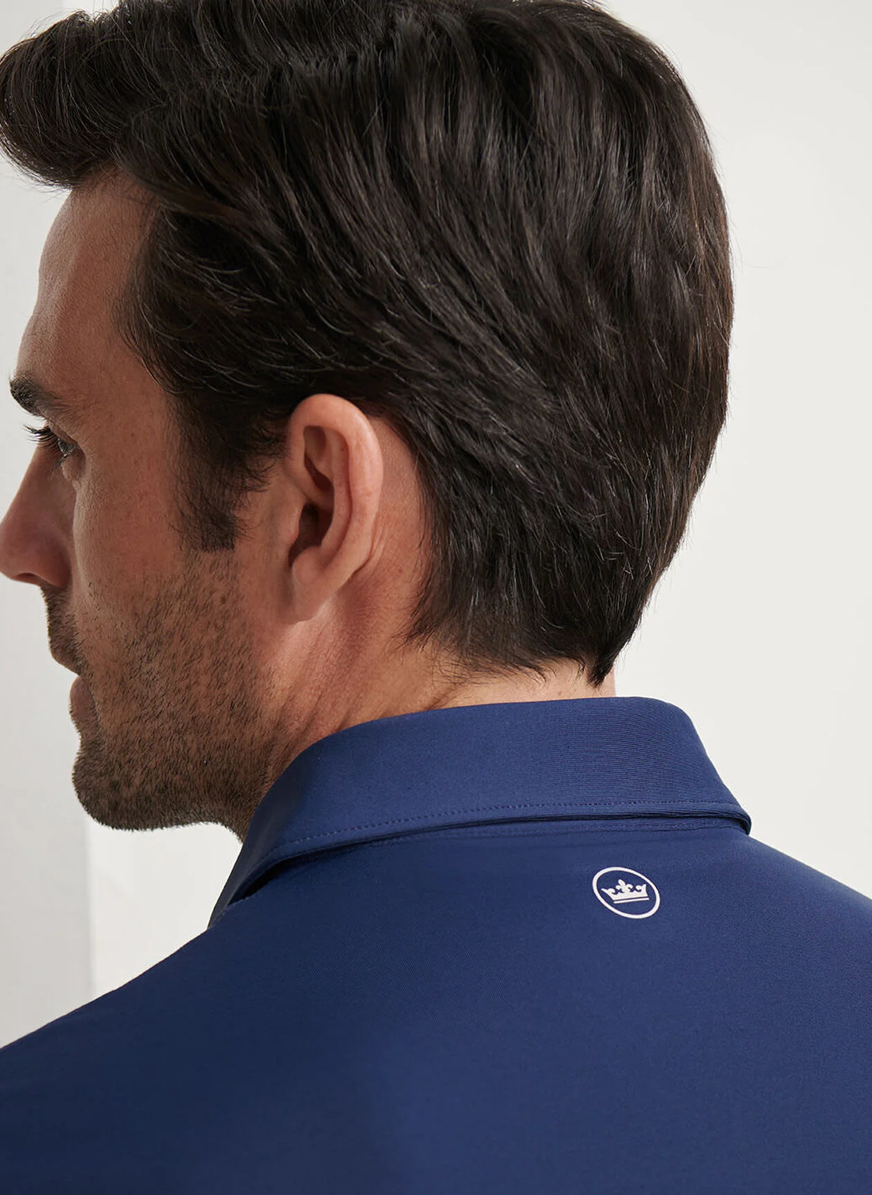 PETER MILLAR Solid Performance Jersey Polo Shirt - Men's Tailored Fit - Navy - Image 4