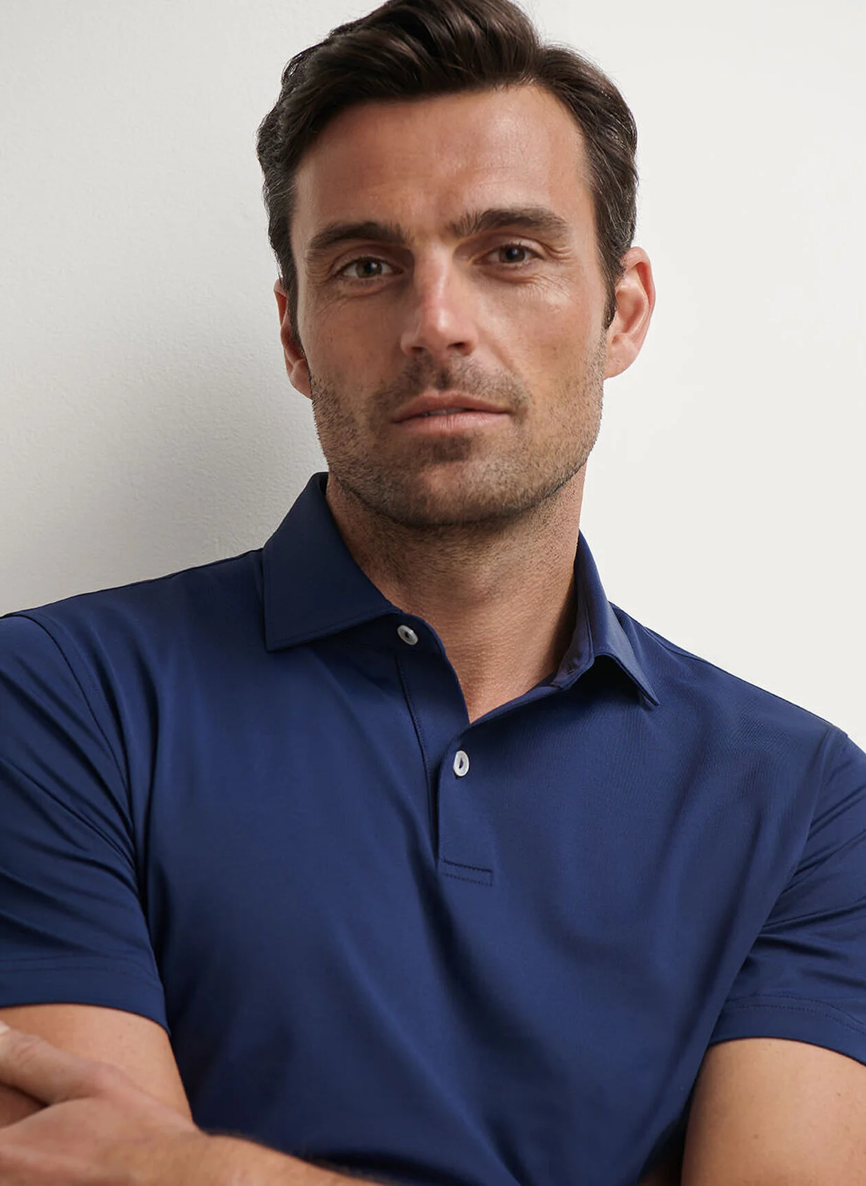 PETER MILLAR Solid Performance Jersey Polo Shirt - Men's Tailored Fit - Navy - Image 5