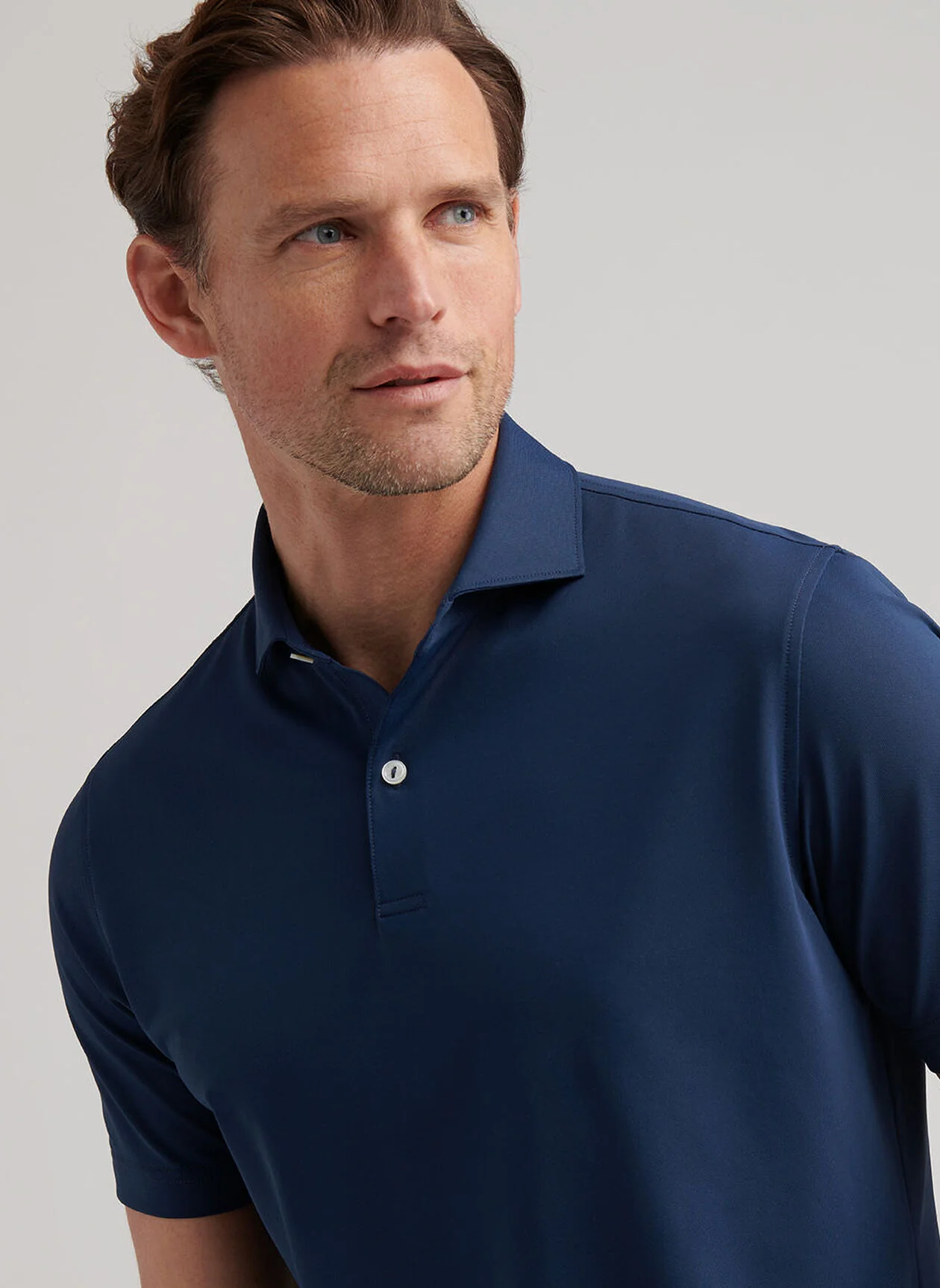 PETER MILLAR Soul Performance Mesh Polo Shirt - Men's Tailored Fit - Navy - Image 5