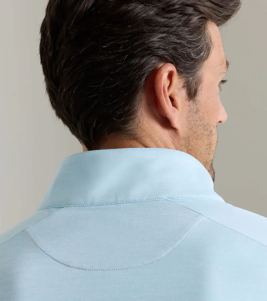 PETER MILLAR Stealth Performance Quarter Zip Sweater - Mens - Blue Frost - Image 5