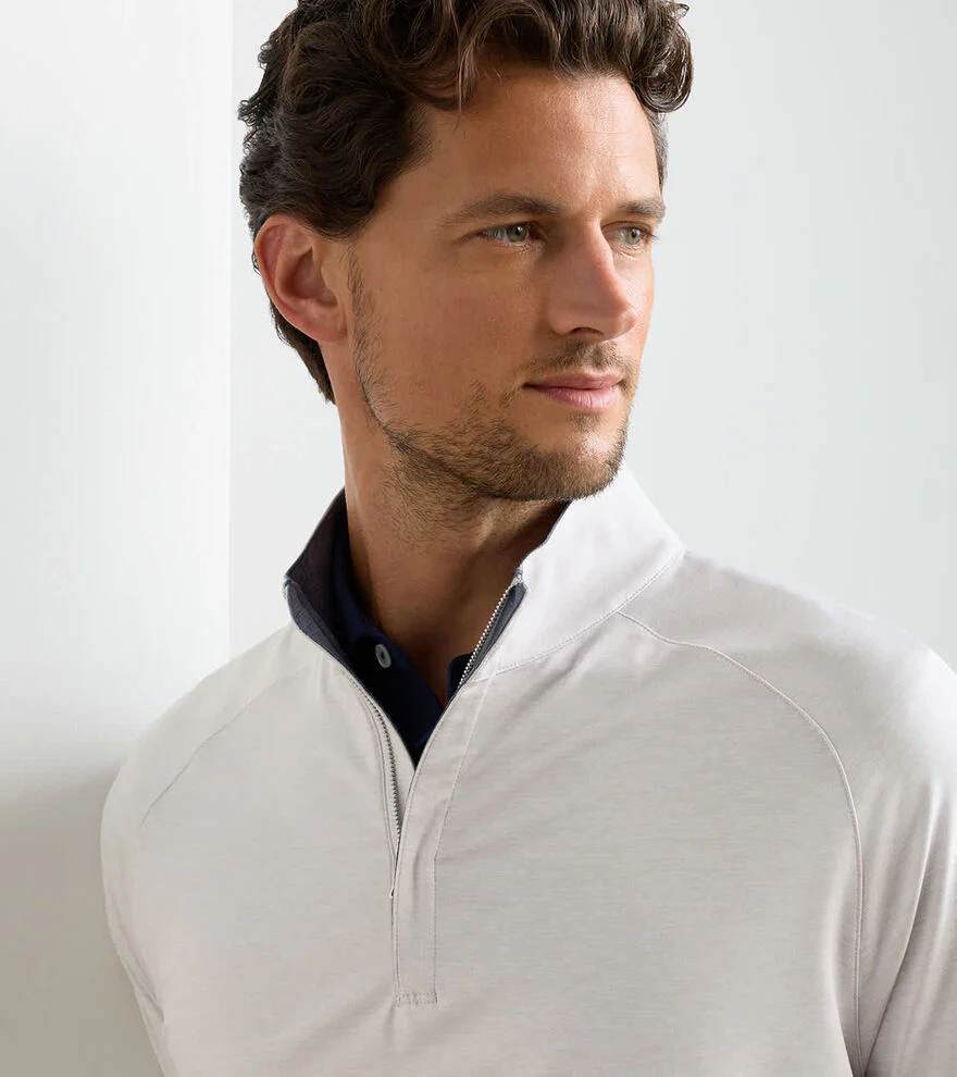 PETER MILLAR Stealth Performance Quarter Zip Sweater - Mens - British Grey - Image 4