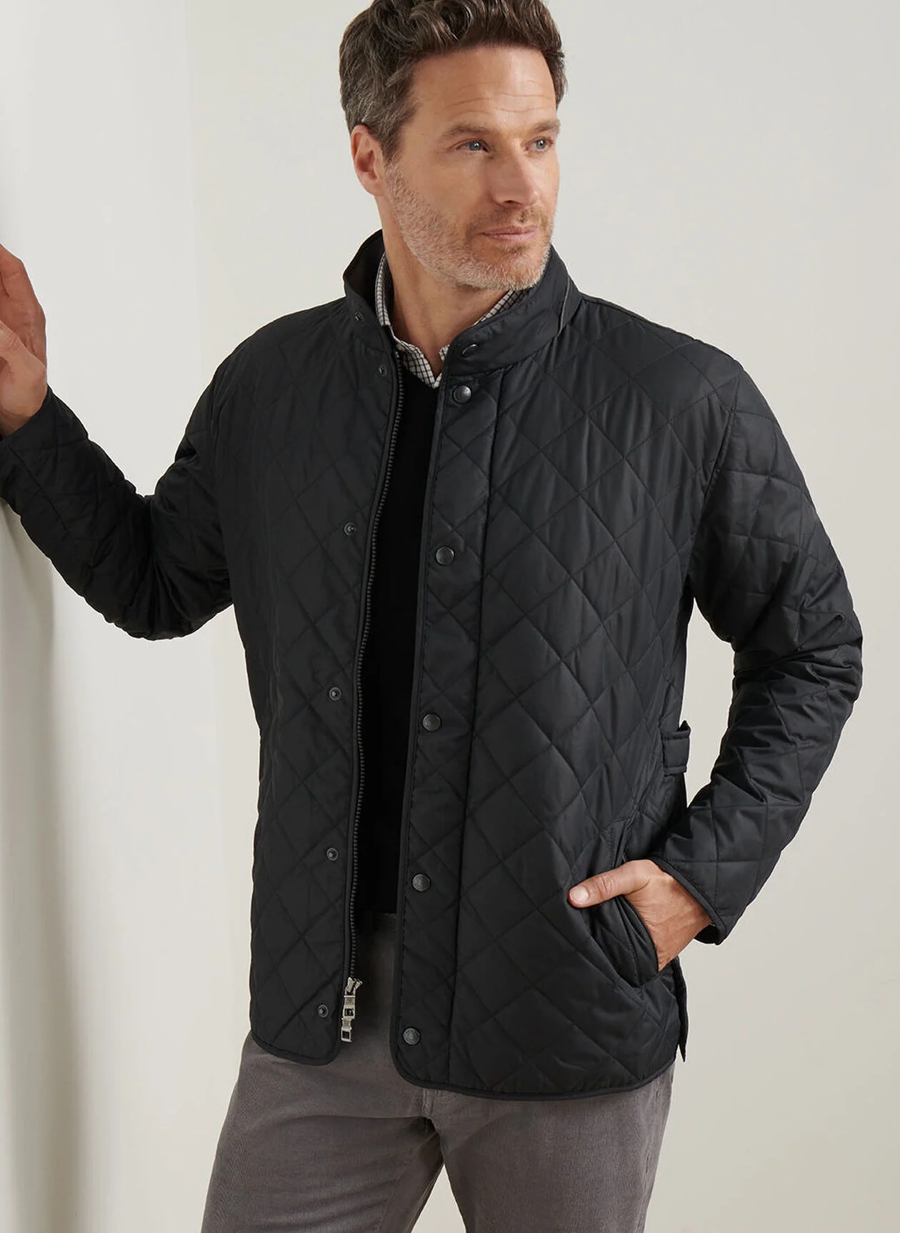 PETER MILLAR Suffolk Quilted Coat - Men's Classic Fit - Black - Image 2