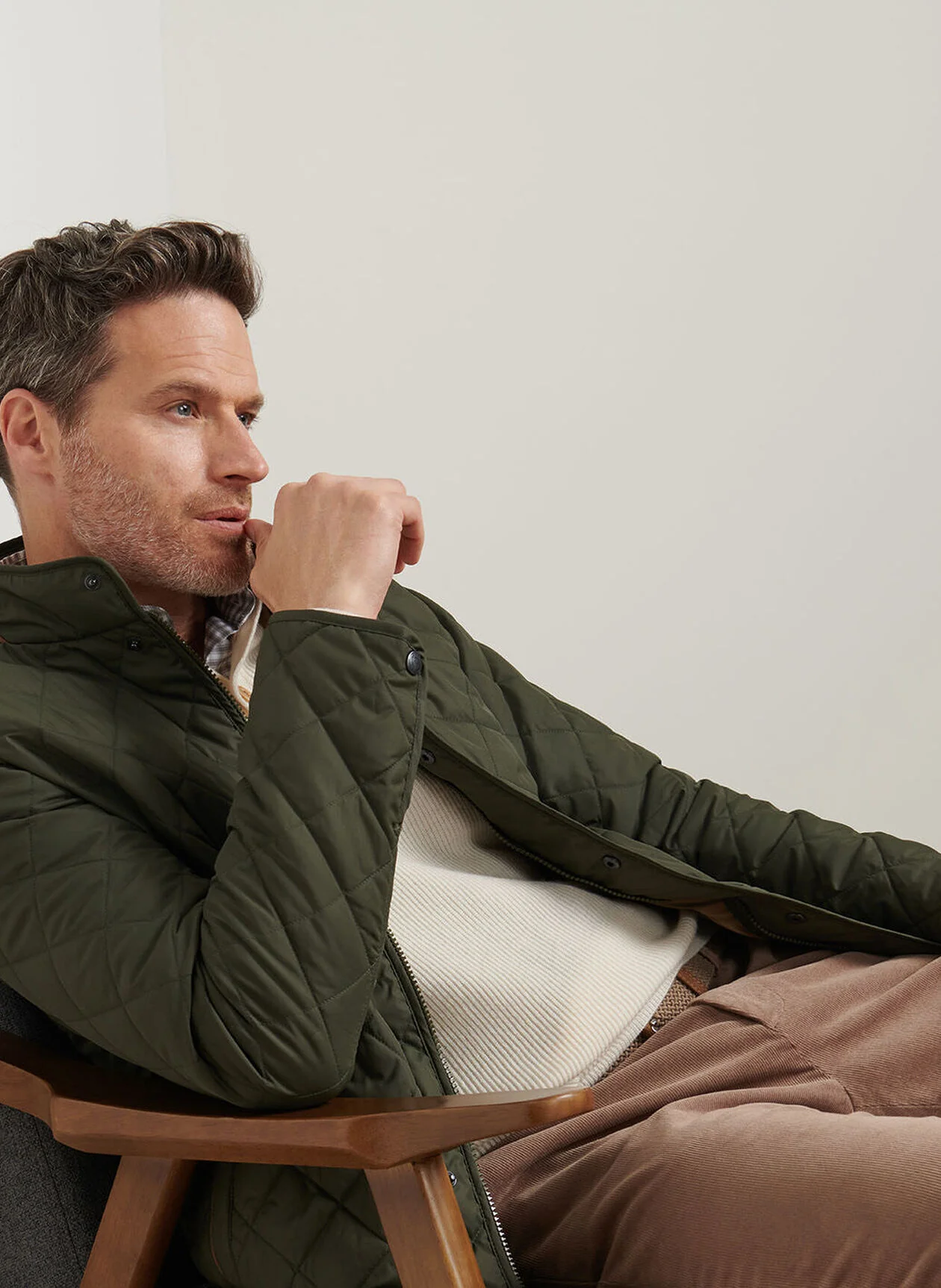 PETER MILLAR Suffolk Quilted Coat - Men's Classic Fit - Dark Olive - Image 6