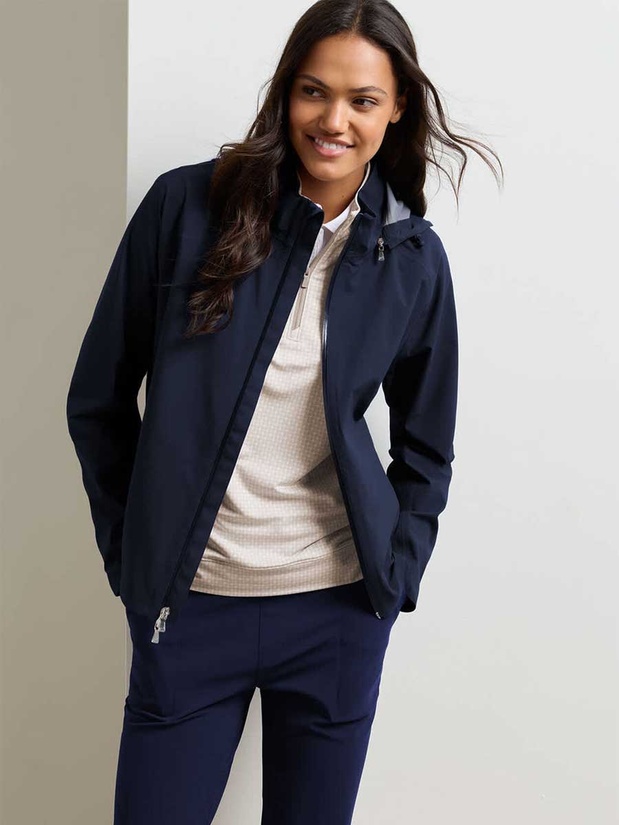 PETER MILLAR Surrey Waterproof Rain Jacket - Womens - Navy - Image 2