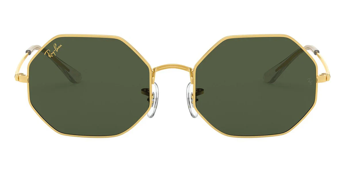 RAY-BAN Octagon 1972 Sunglasses - Polished Gold - Crystal Green Lens - Image 3