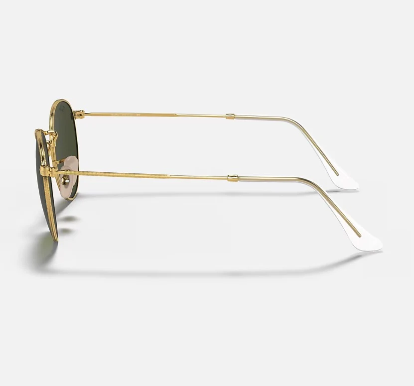 RAY-BAN Round Metal Sunglasses - Gold - Crystal Green Lens - Image 3