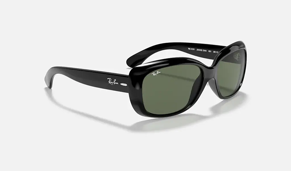 RAY-BAN Jackie Ohh Sunglasses - Black - Crystal Green Lens - Image 5