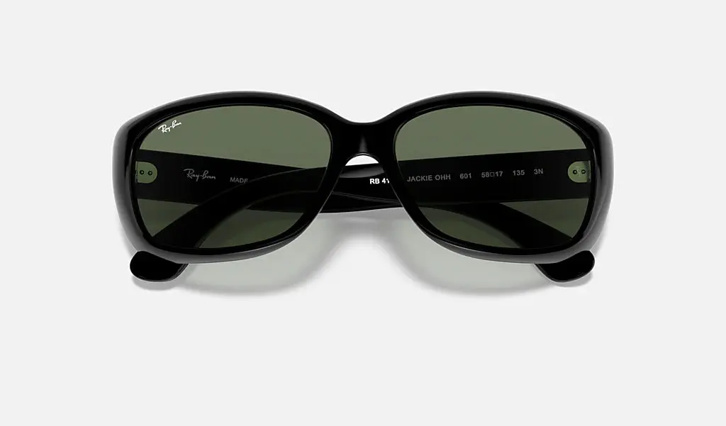 RAY-BAN Jackie Ohh Sunglasses - Black - Crystal Green Lens - Image 6