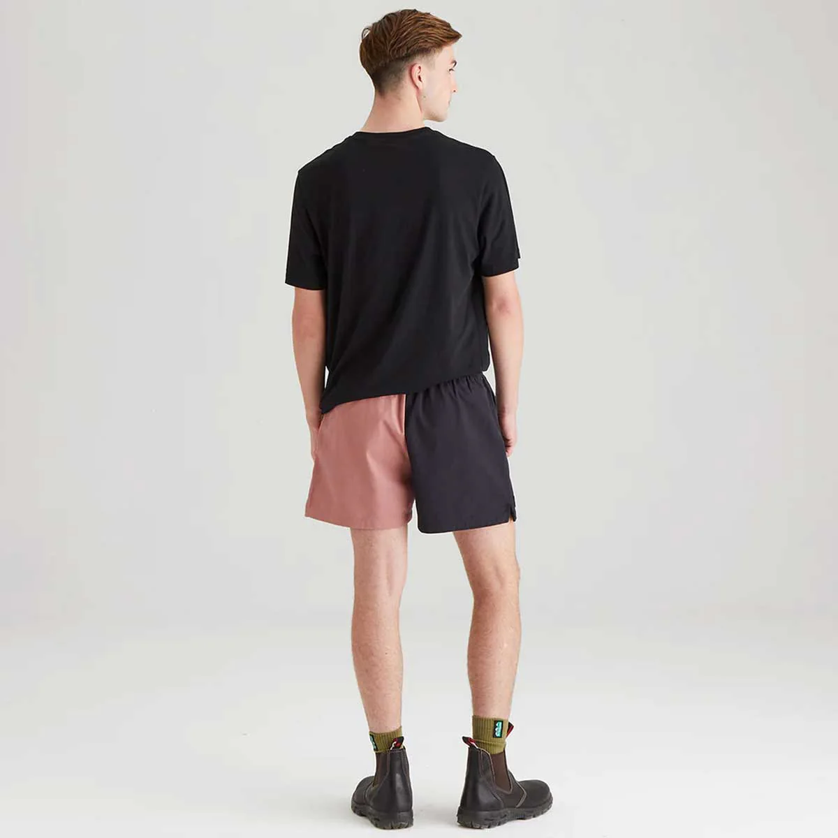 RIDGELINE Hose Down Shorts - Black / Dusky Pink - Image 7