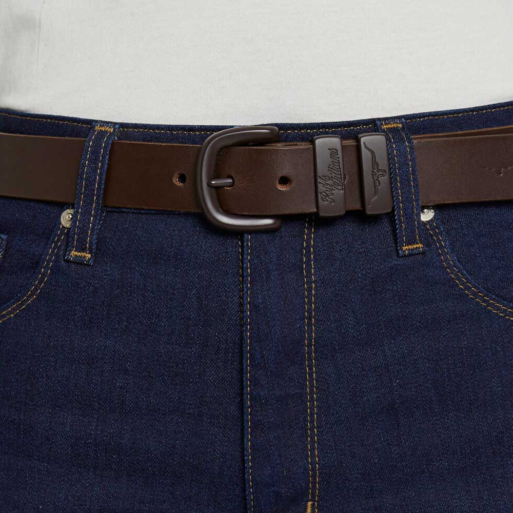 RM WILLIAMS Drover 1.5" Belt - Mens - Chocolate - Image 2
