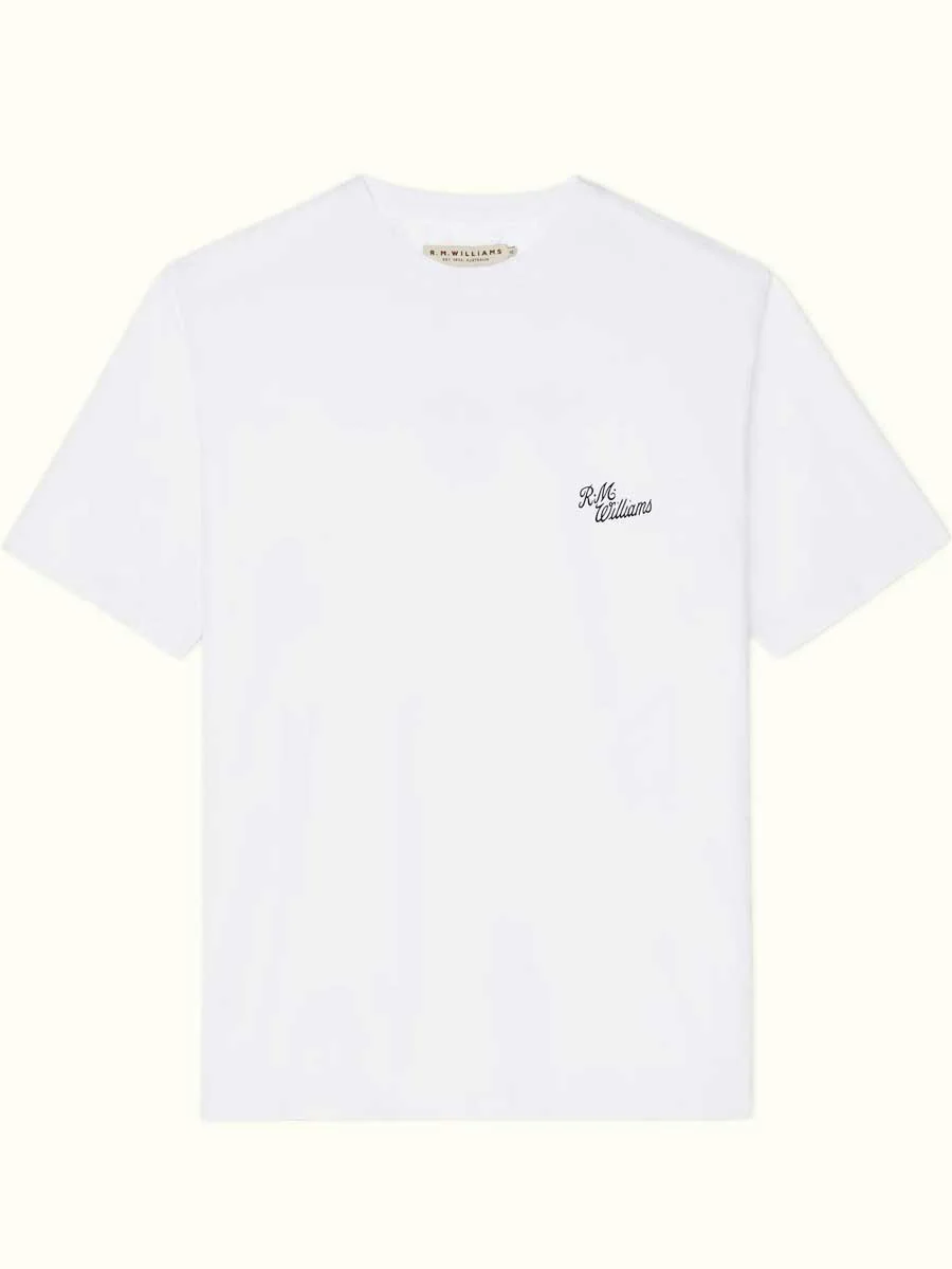 RM WILLIAMS Byron T-Shirt - Men's Crew Neck - White - Image 5