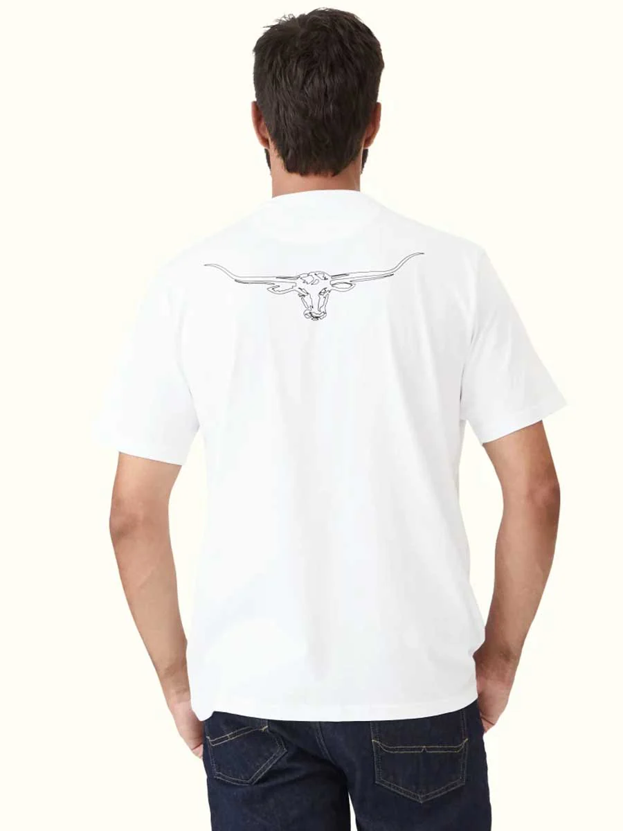 RM WILLIAMS Byron T-Shirt - Men's Crew Neck - White - Image 6