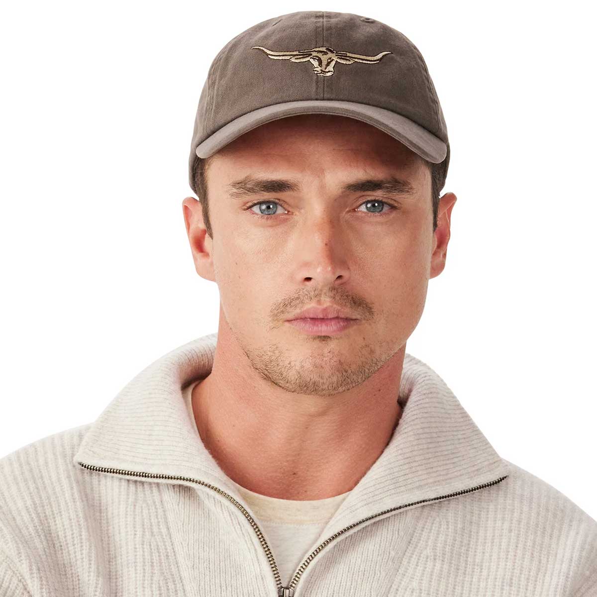 RM WILLIAMS Longhorn Twill Cap - Steers Head Logo - Silt - Image 2