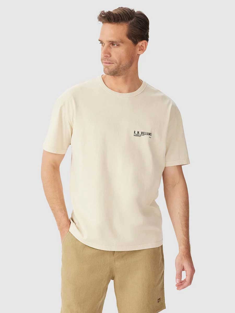 RM WILLIAMS Flinders T-Shirt - Men's Crew Neck - Sand - Image 3
