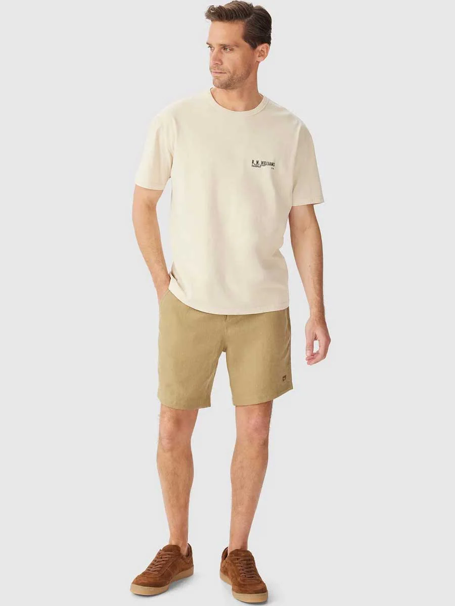 RM WILLIAMS Flinders T-Shirt - Men's Crew Neck - Sand - Image 4