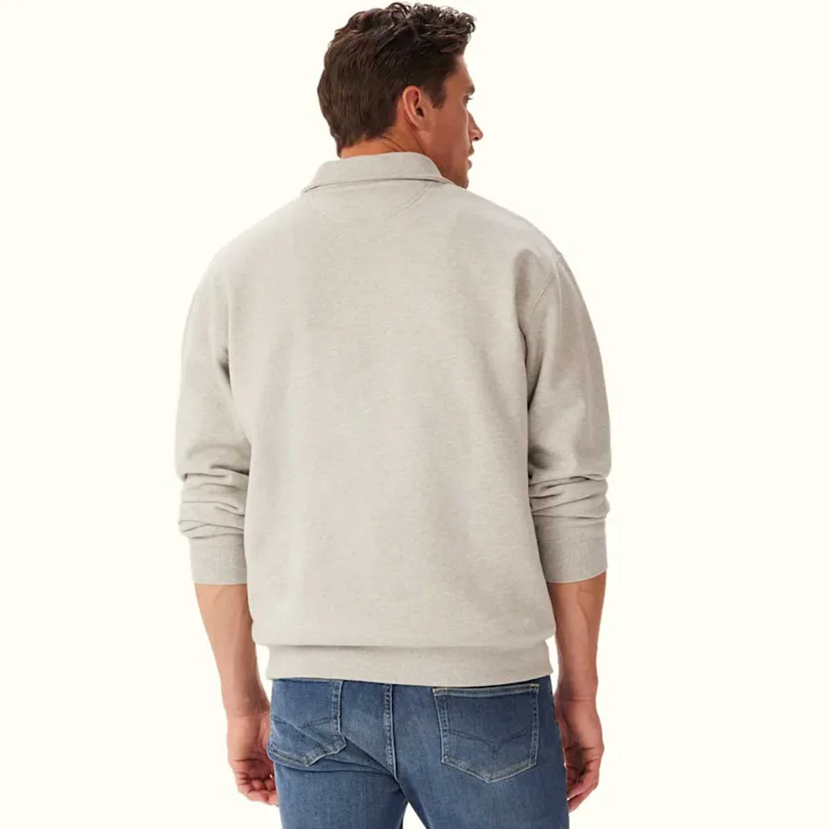 RM WILLIAMS Mulyungarie Quarter Zip Fleece - Men's - Grey Marle - Image 3