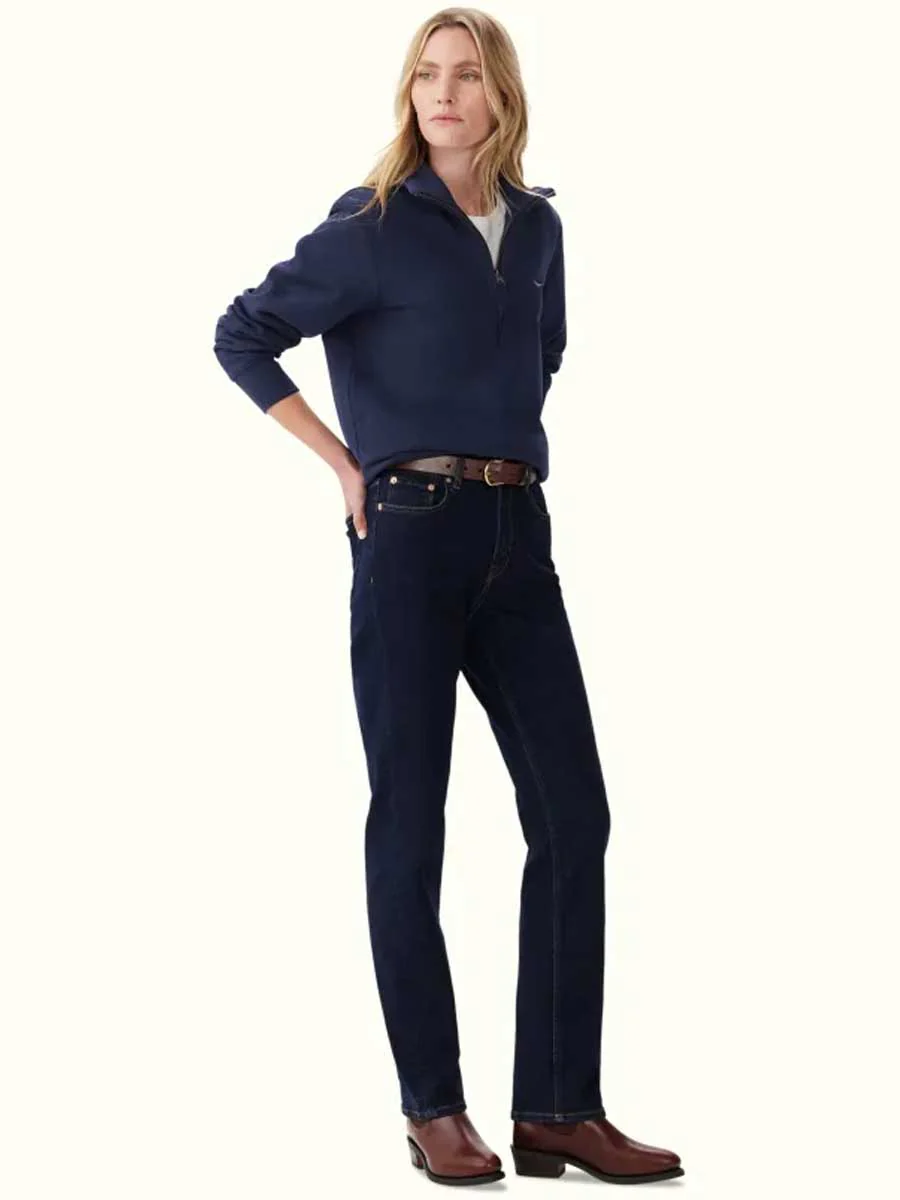 RM WILLIAMS Trickett Quarter Zip Sweatshirt - Women's - Navy - Image 3