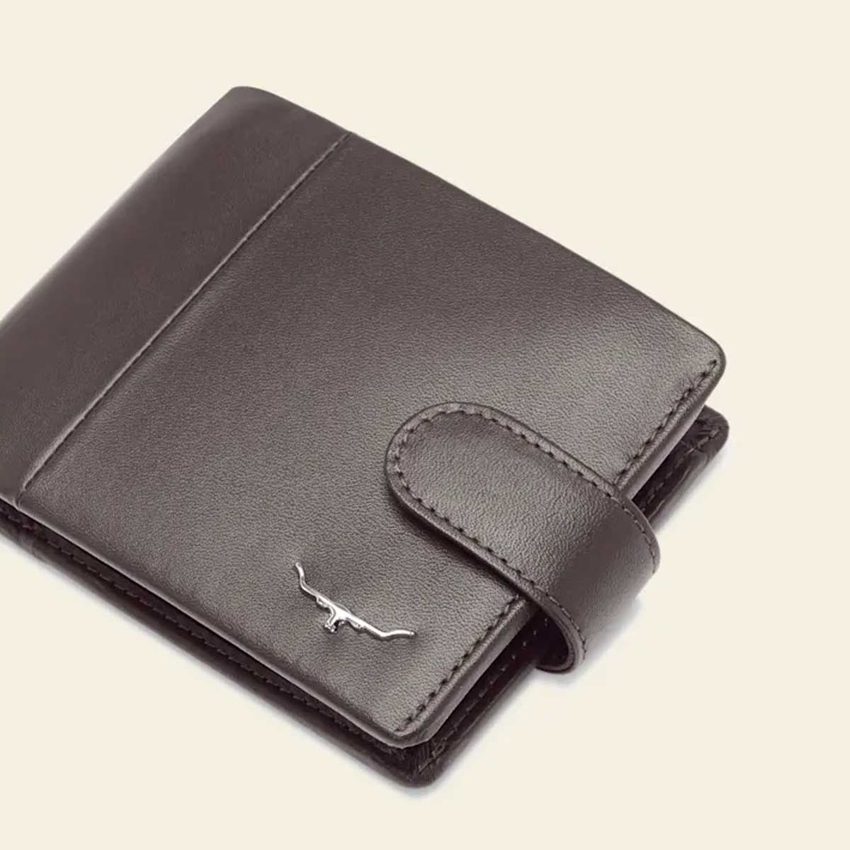 RM WILLIAMS Mens Leather Wallet with Coin Pocket & Tab - Brown - Image 4