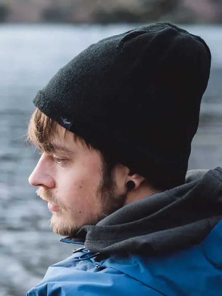 SEALSKINZ Hat - Waterproof Cold Weather Beanie - Black - Image 4